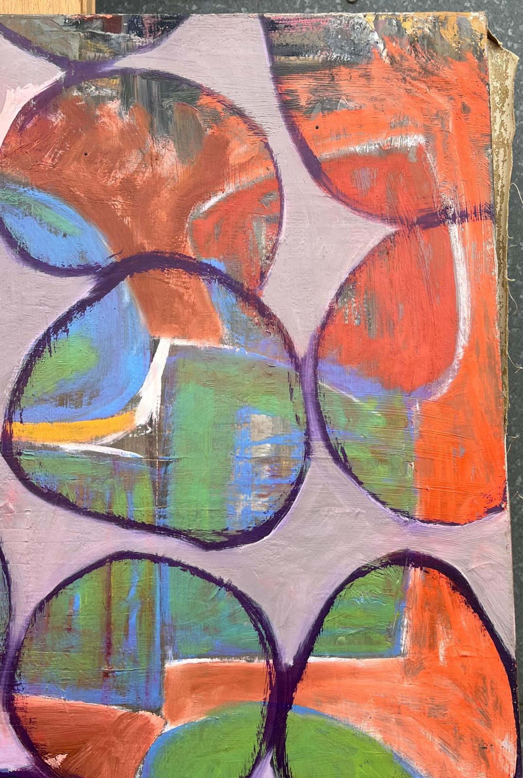 Gilbert Pelissierfrench 20th Century Oil Pink Bright Bubble Of Colors Abstract Organic Forms1982 photo Art