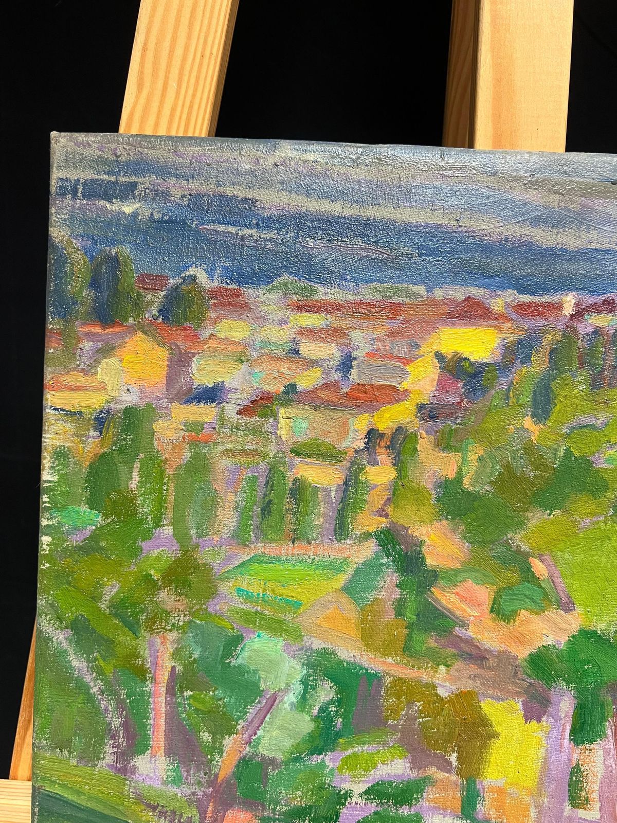 French Schoolmid 20th Century Vibrant Fauvist Landscape Of A Village Scene Richly Texturedmid 20th Century photo for sale