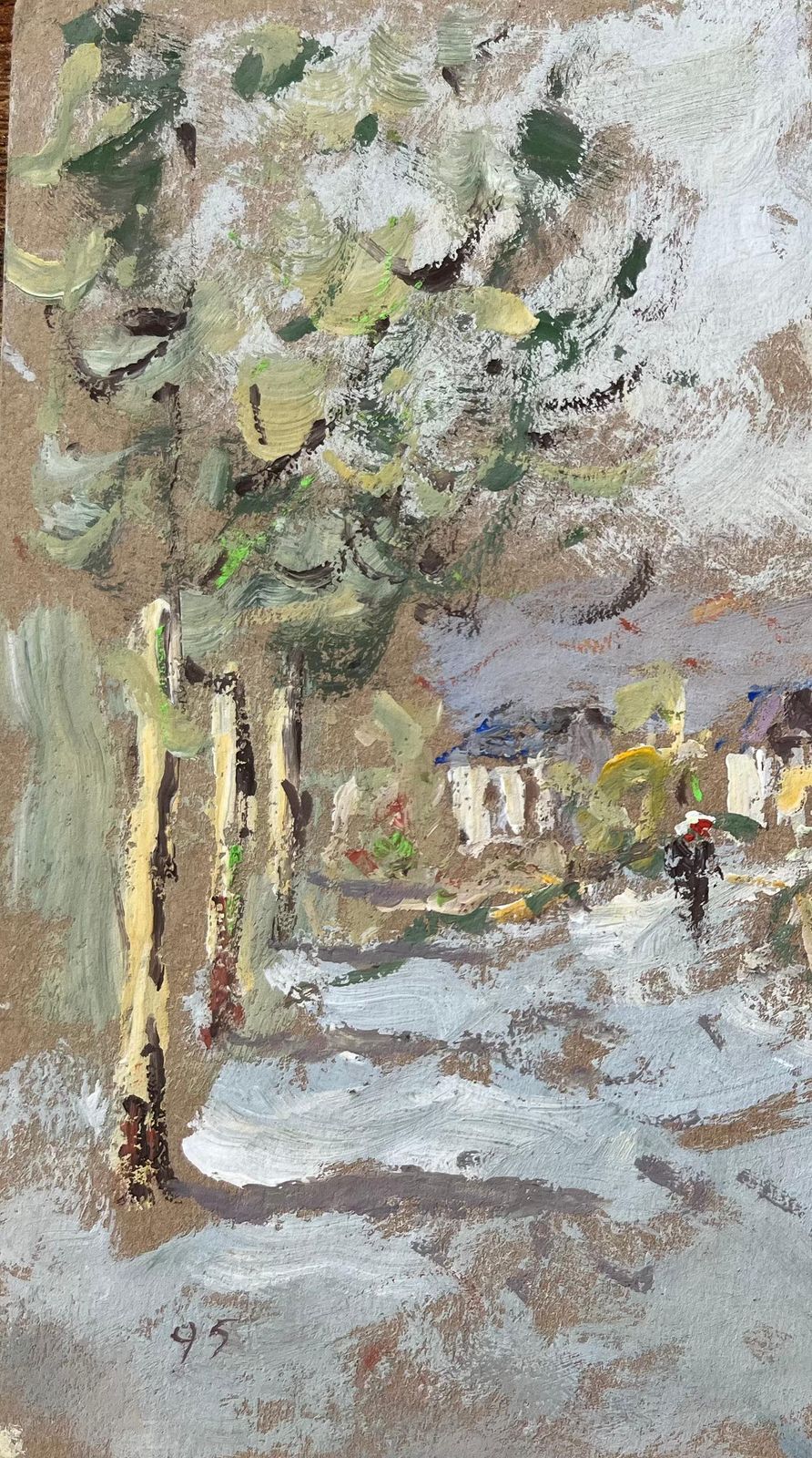 F.T Rousselimpressionist Oil Painting Of A Village Street Scene1995 photo 535.0