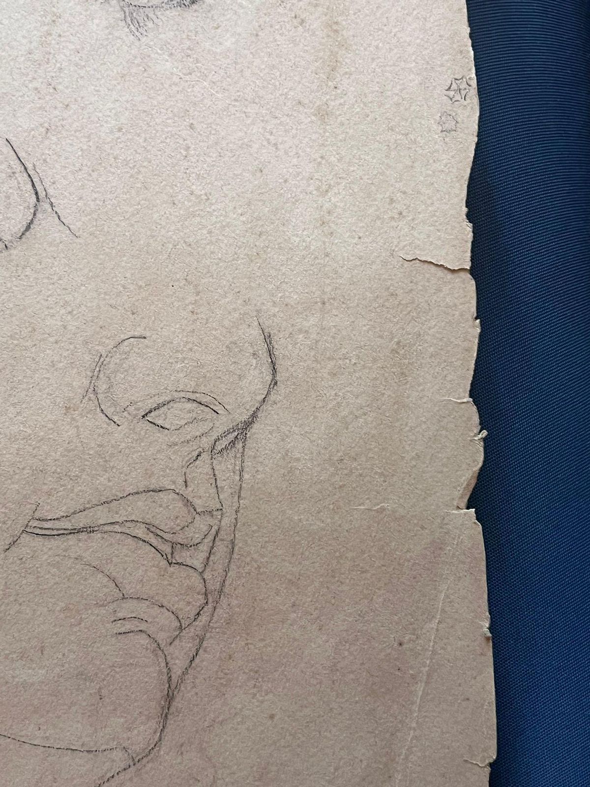 French Schoolantique French Sketch Study Of Facial Features1921 photo vinterior