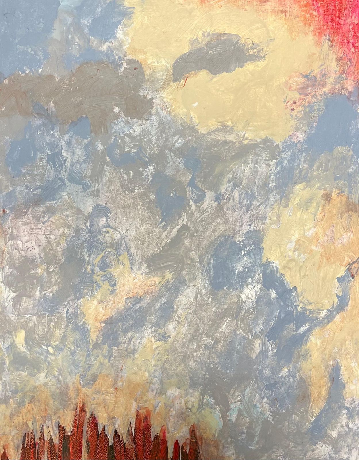 Armand Rottenbergsunset Whispers Abstract Skyline With Dramatic Sky And Crimson Hues Oil Painting photo furniture