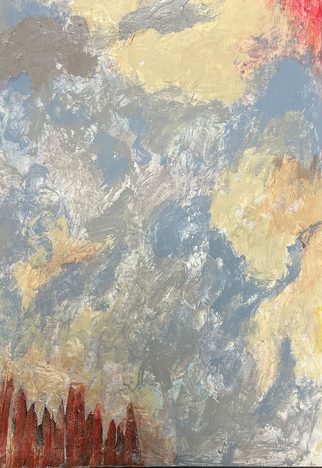 Armand Rottenbergsunset Whispers Abstract Skyline With Dramatic Sky And Crimson Hues Oil Painting photo 199.0