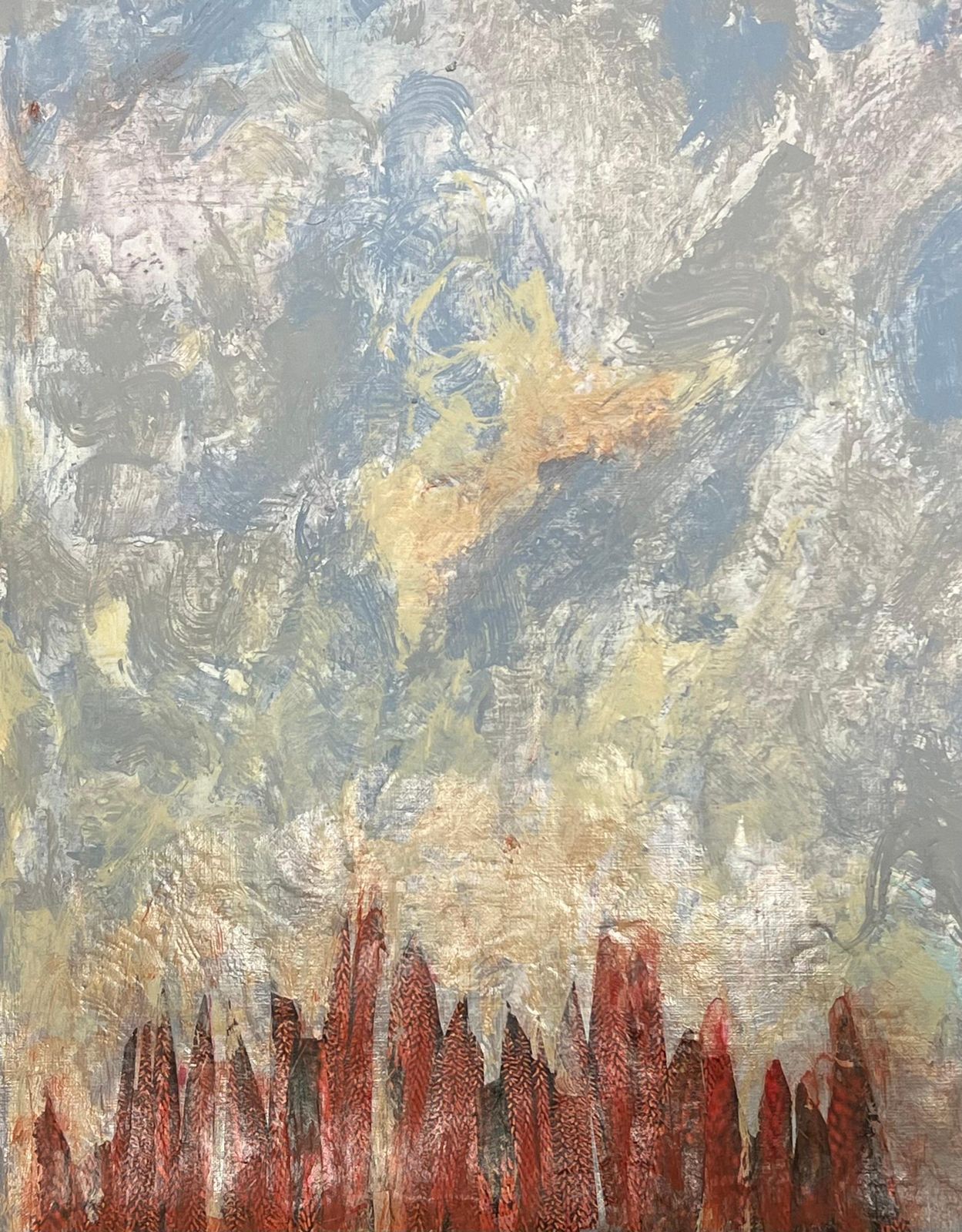 Armand Rottenbergsunset Whispers Abstract Skyline With Dramatic Sky And Crimson Hues Oil Painting photo vinterior