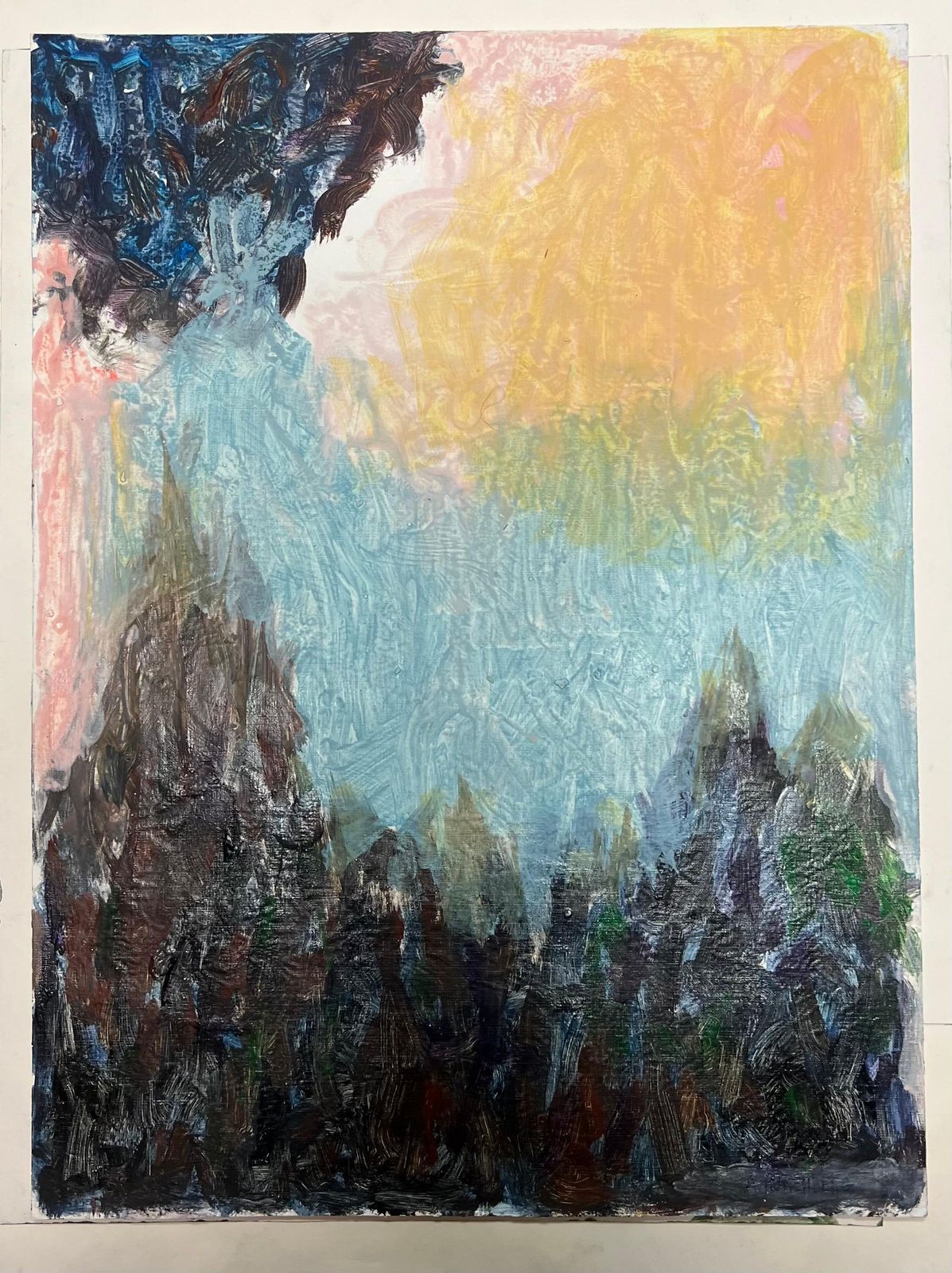 Armand Rottenbergdreamscape Dawn Abstract Landscape With Textured Mountains And Radiant Sky photo furniture