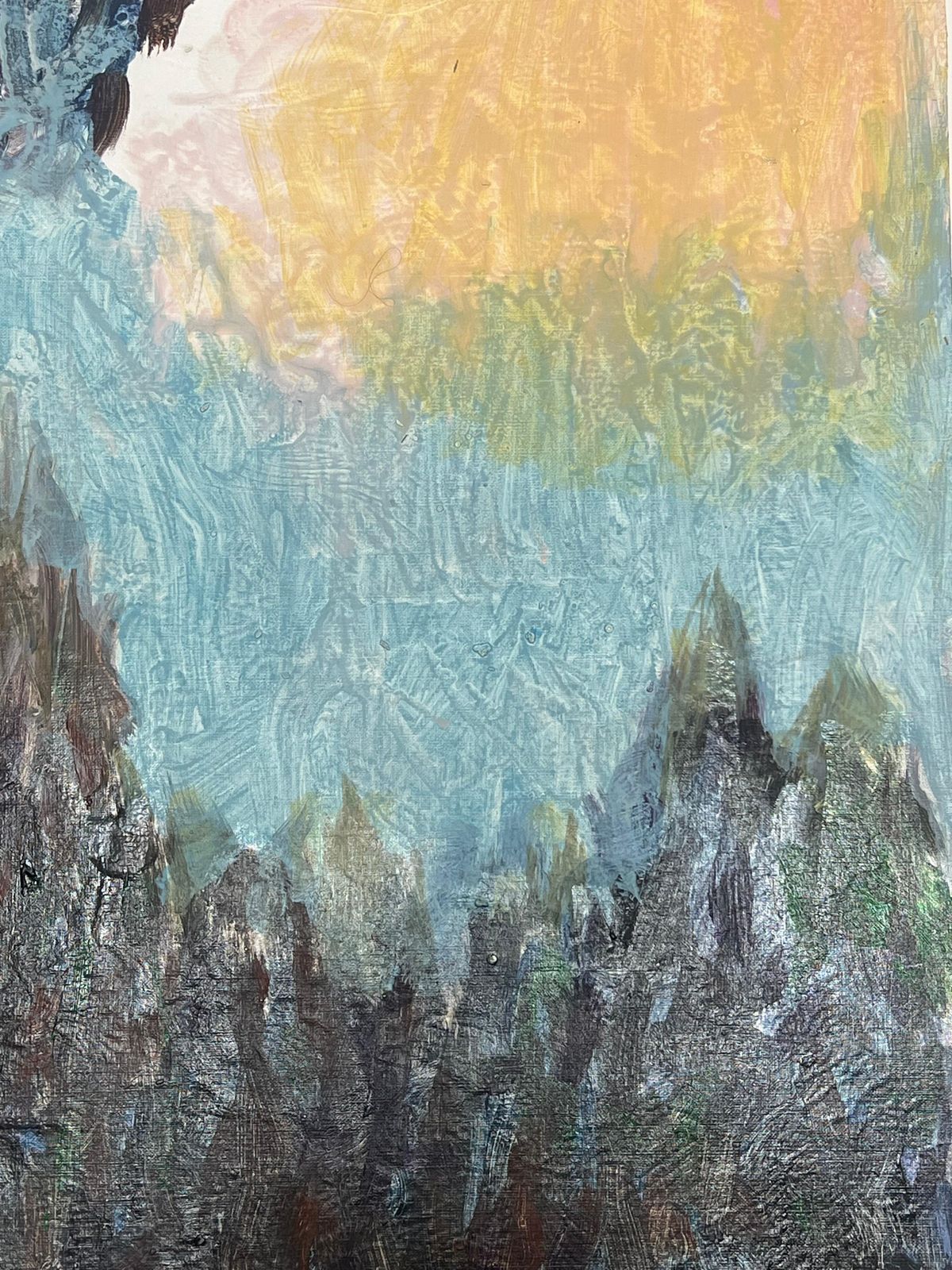 Armand Rottenbergdreamscape Dawn Abstract Landscape With Textured Mountains And Radiant Sky photo 199.0