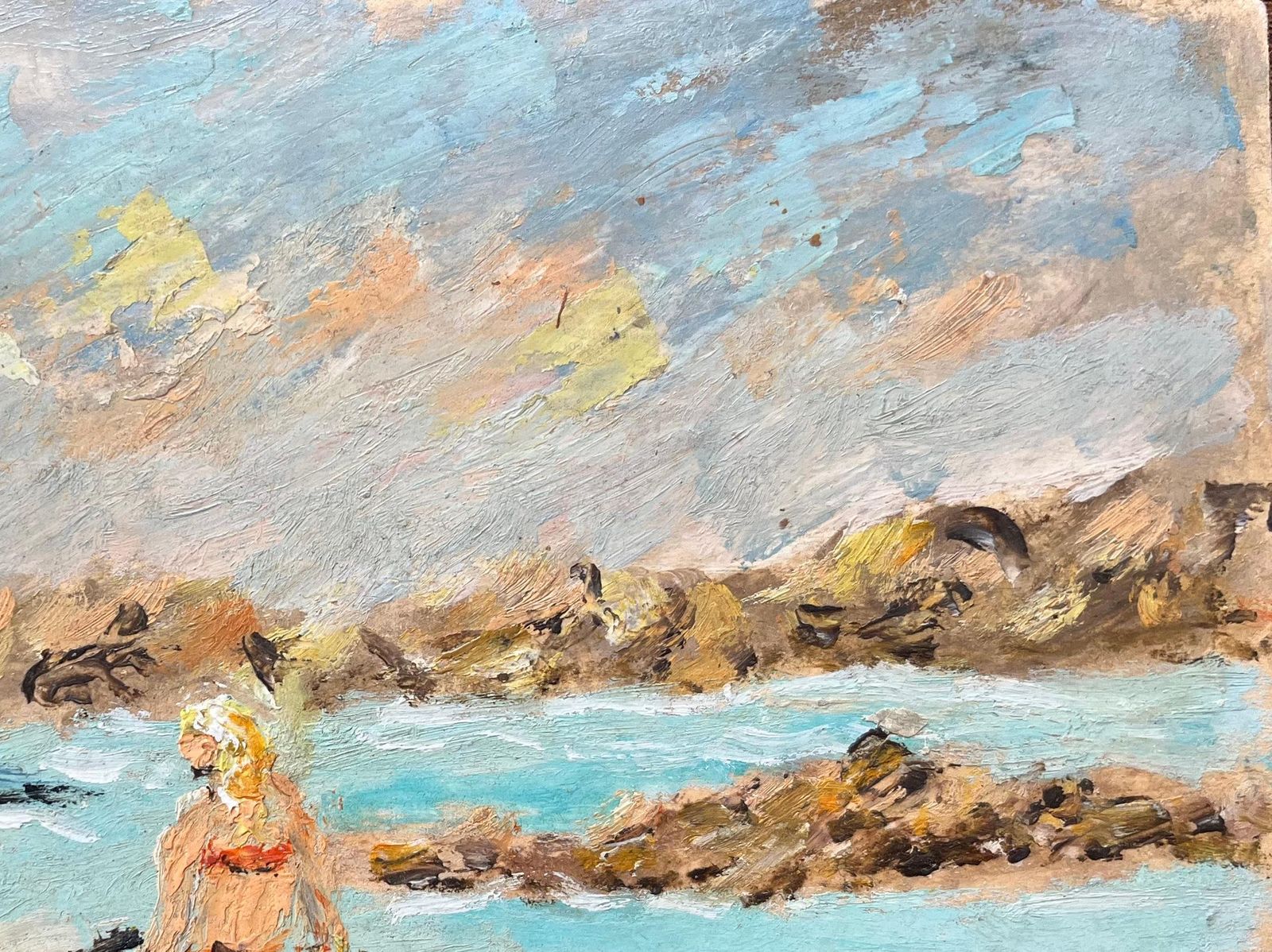 Fanch Lelfrench Impressionist Oil Painting Of Coastal Scene At Saint Lunaire photo 433.0