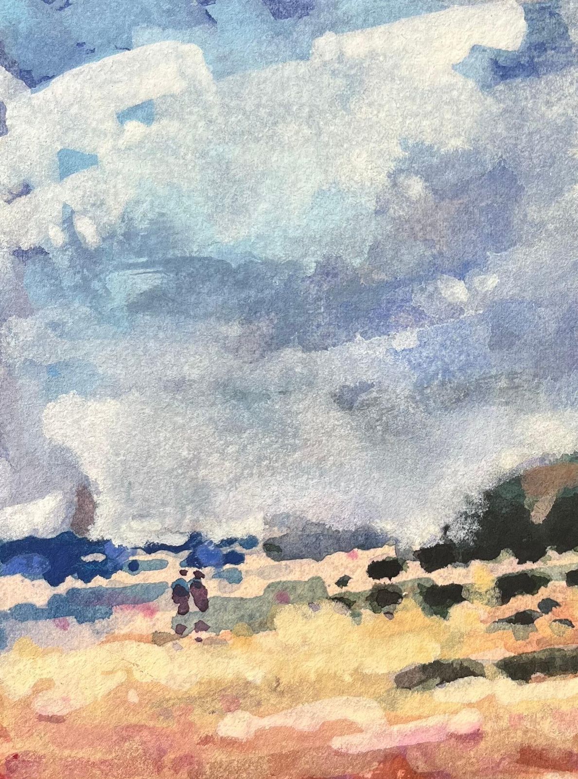 Maurice Mazeiliefrench Impressionist Watercolor Of A Coastal Landscape With Rolling Hills photo 270.0