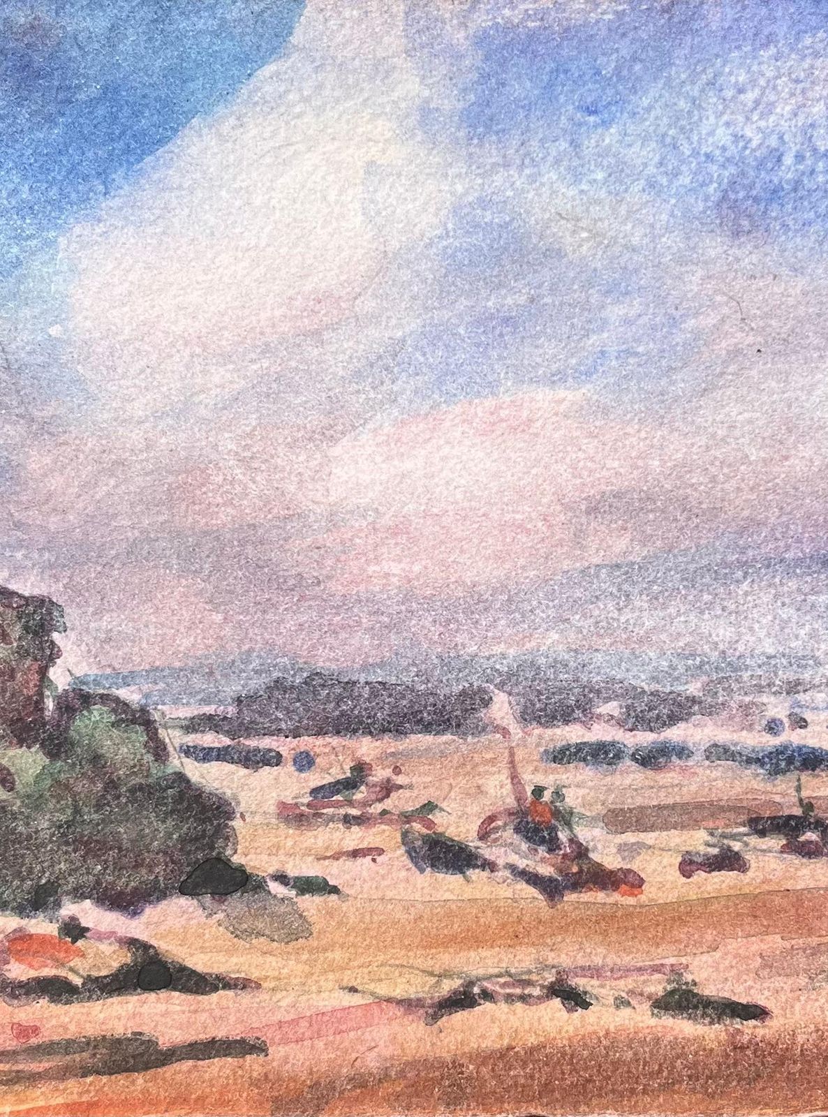 Maurice Mazeiliefrench Impressionist Watercolor Of Tranquil Coastal Landscape photo Art