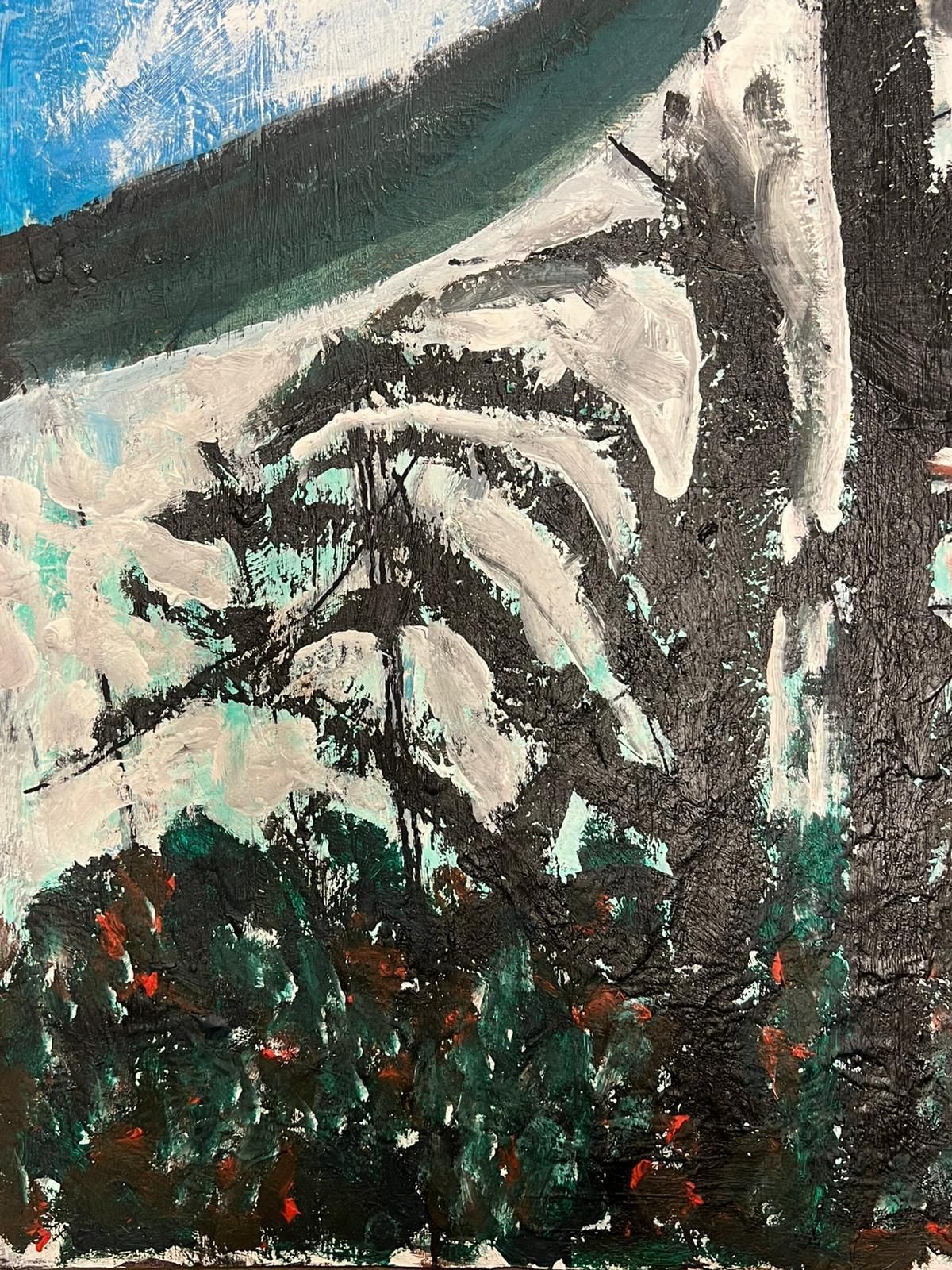 Armand Rottenbergfrench Expressionist Abstract Painting Textured Trees And Snowy Mountains photo Art