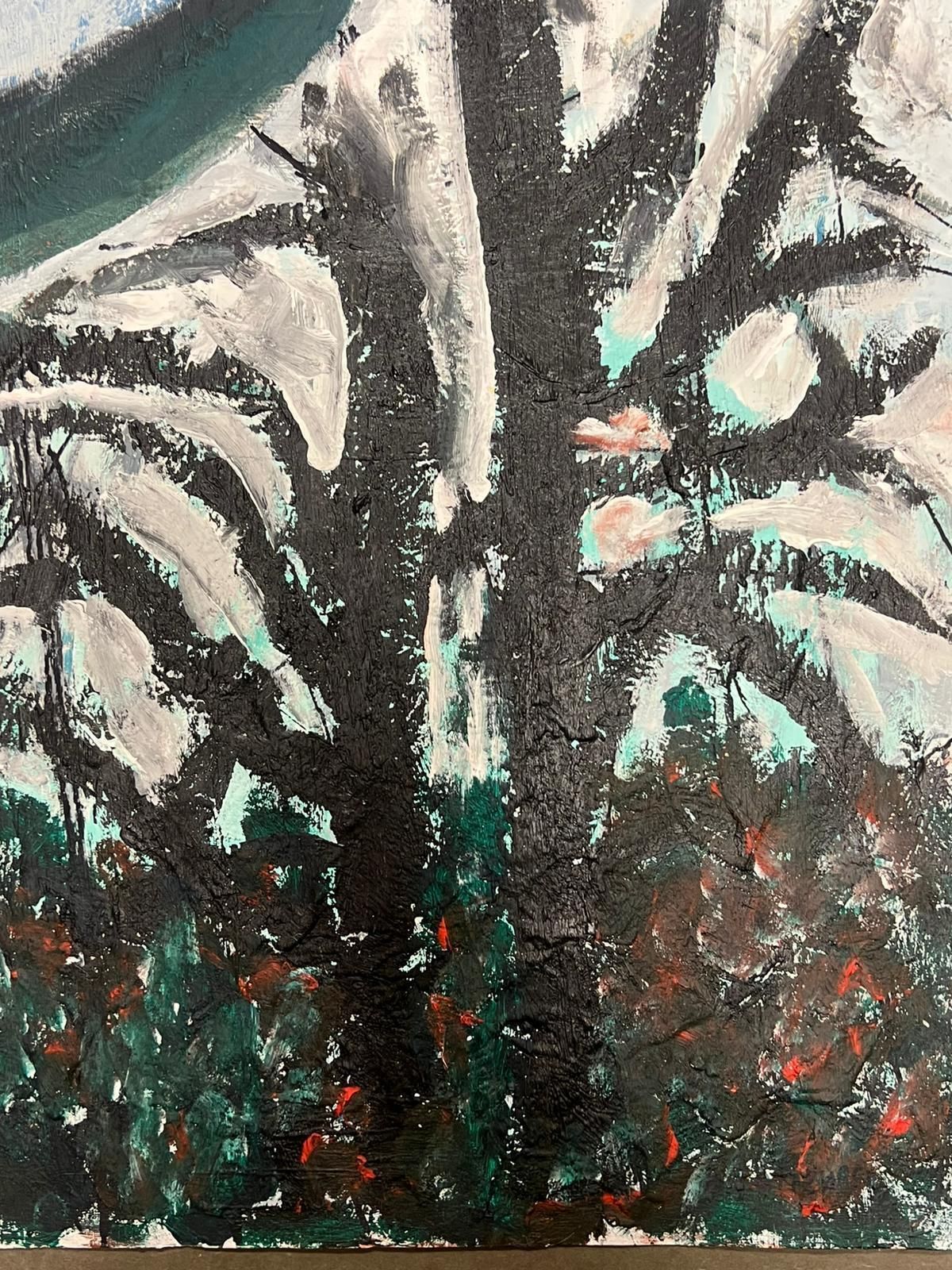 Armand Rottenbergfrench Expressionist Abstract Painting Textured Trees And Snowy Mountains photo buy