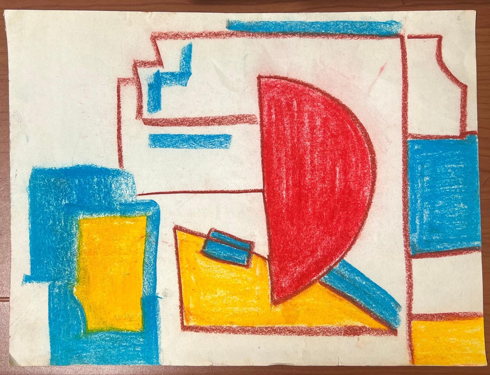Robert Somertonabstract Expressionist British Original Pastel Red Yellow And Blue Solid Colorsc. 2022 photo furniture