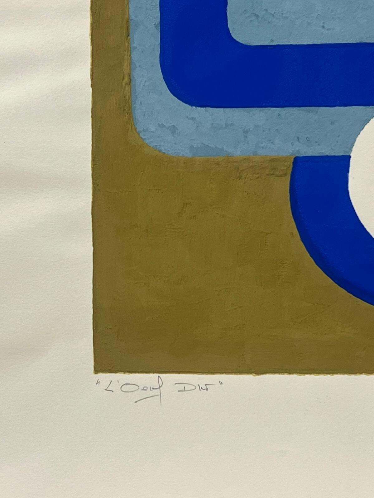 Arlette Martin1970's French Geometric Abstract Painting Bold Modern Colours20th Century photo Art