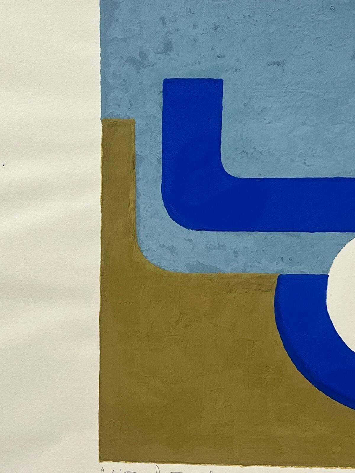 Arlette Martin1970's French Geometric Abstract Painting Bold Modern Colours20th Century photo 505.0