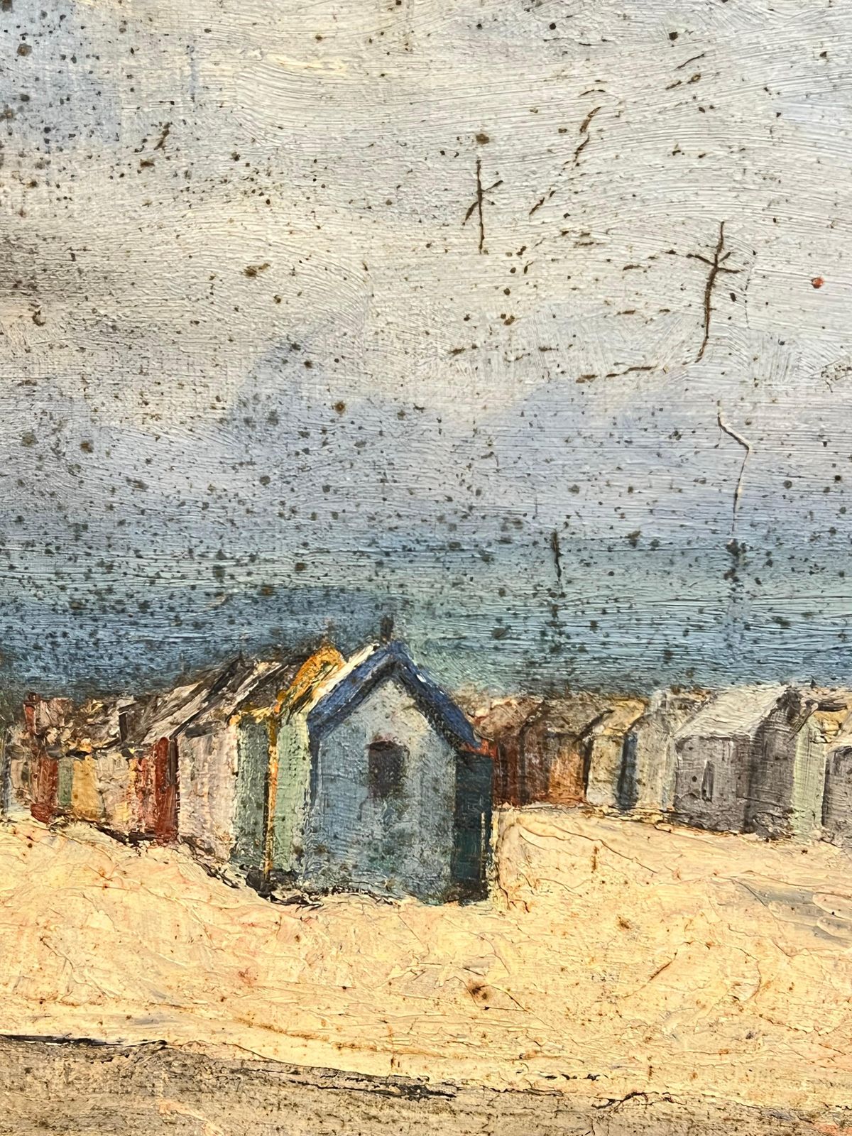 Simone Forgevintage Coastal Scene With Weathered Beach Huts Along A Sandy Shoreline19th Century photo Art