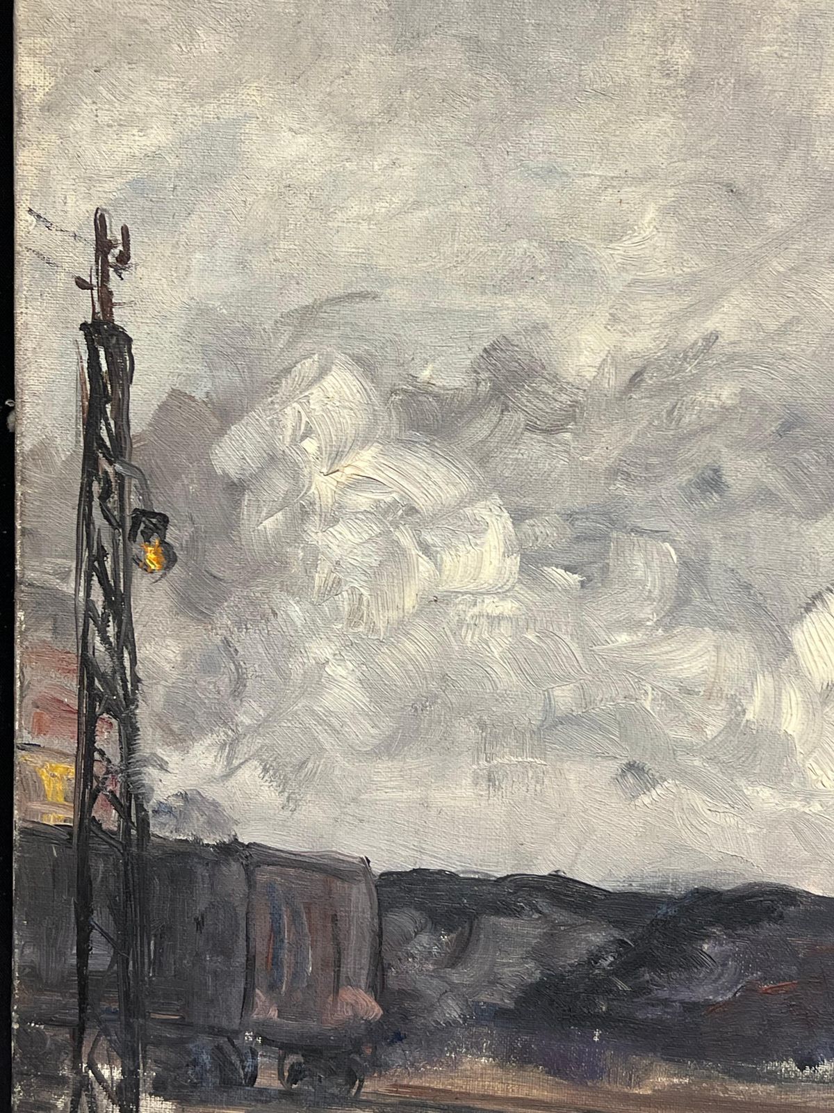 Simone Forgeindustrial Landscape With Smokestacks And Cooling Towers Under A Cloudy Sky19th Century photo 483.0