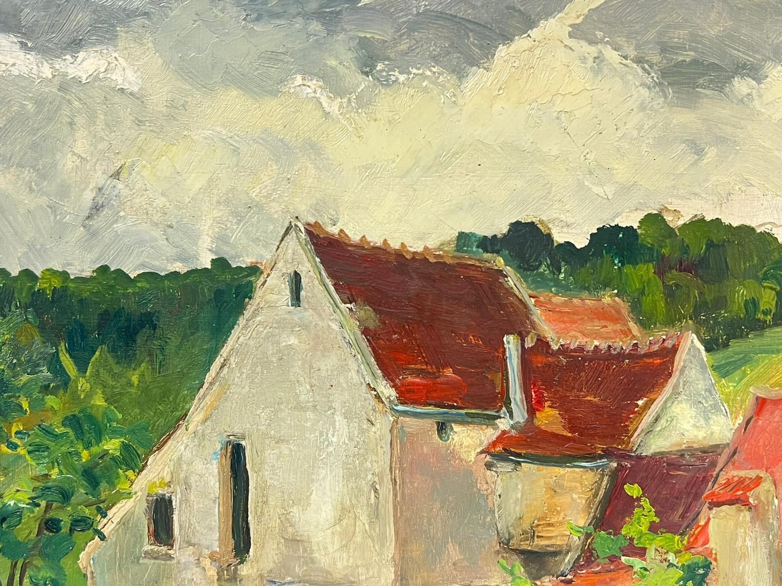 Regine Davidcharming Rural French Village Scene With Rustic Stone Houses Red Tiled Roofs1950's photo 508.0