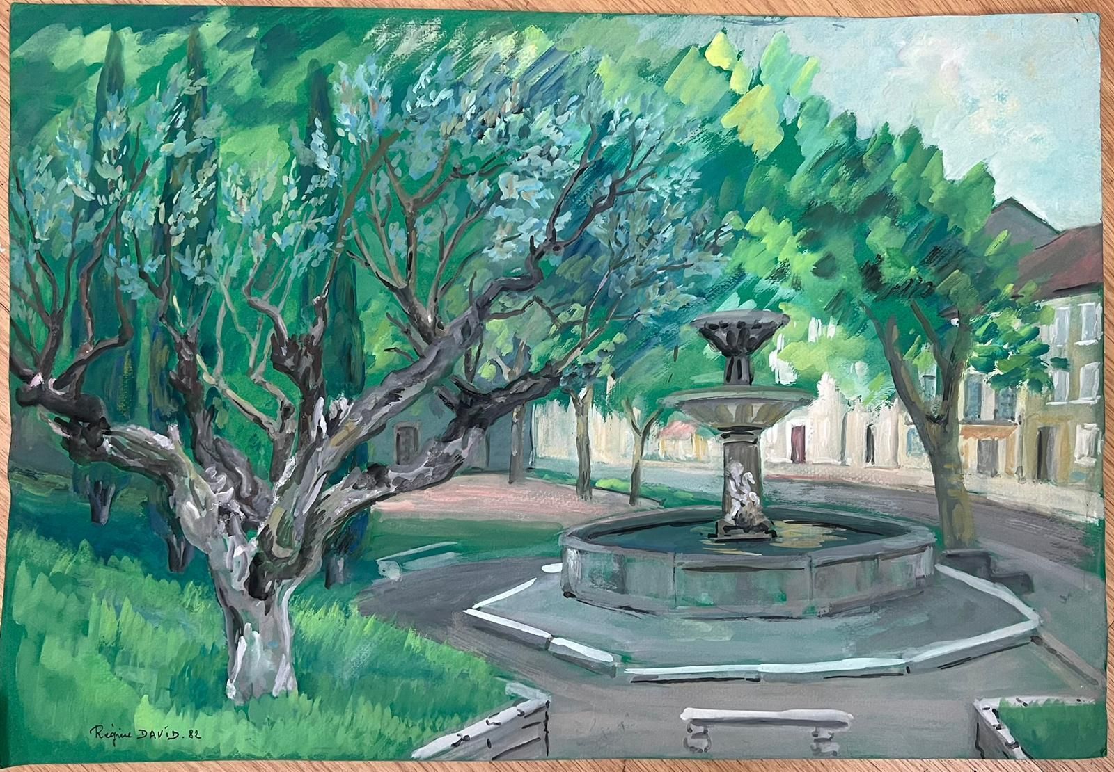 Regine Davidvillage Square With Majestic Olive Tree And Elegant Fountain Provincial Life1950's photo furniture