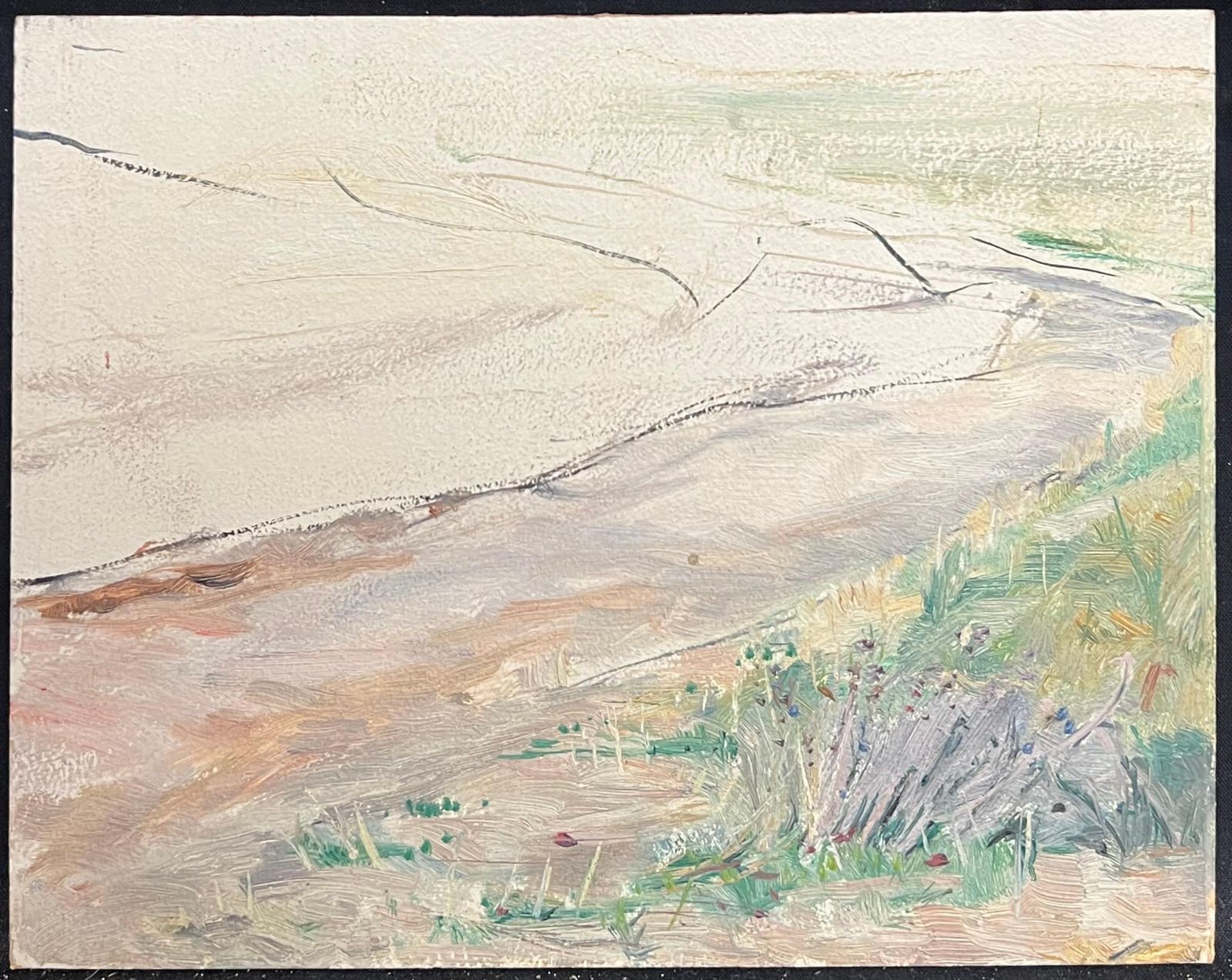 Simone Forge1930's French Impressionist Minimalist Coastal Landscape With Gentle Brushstroke19th Century photo furniture