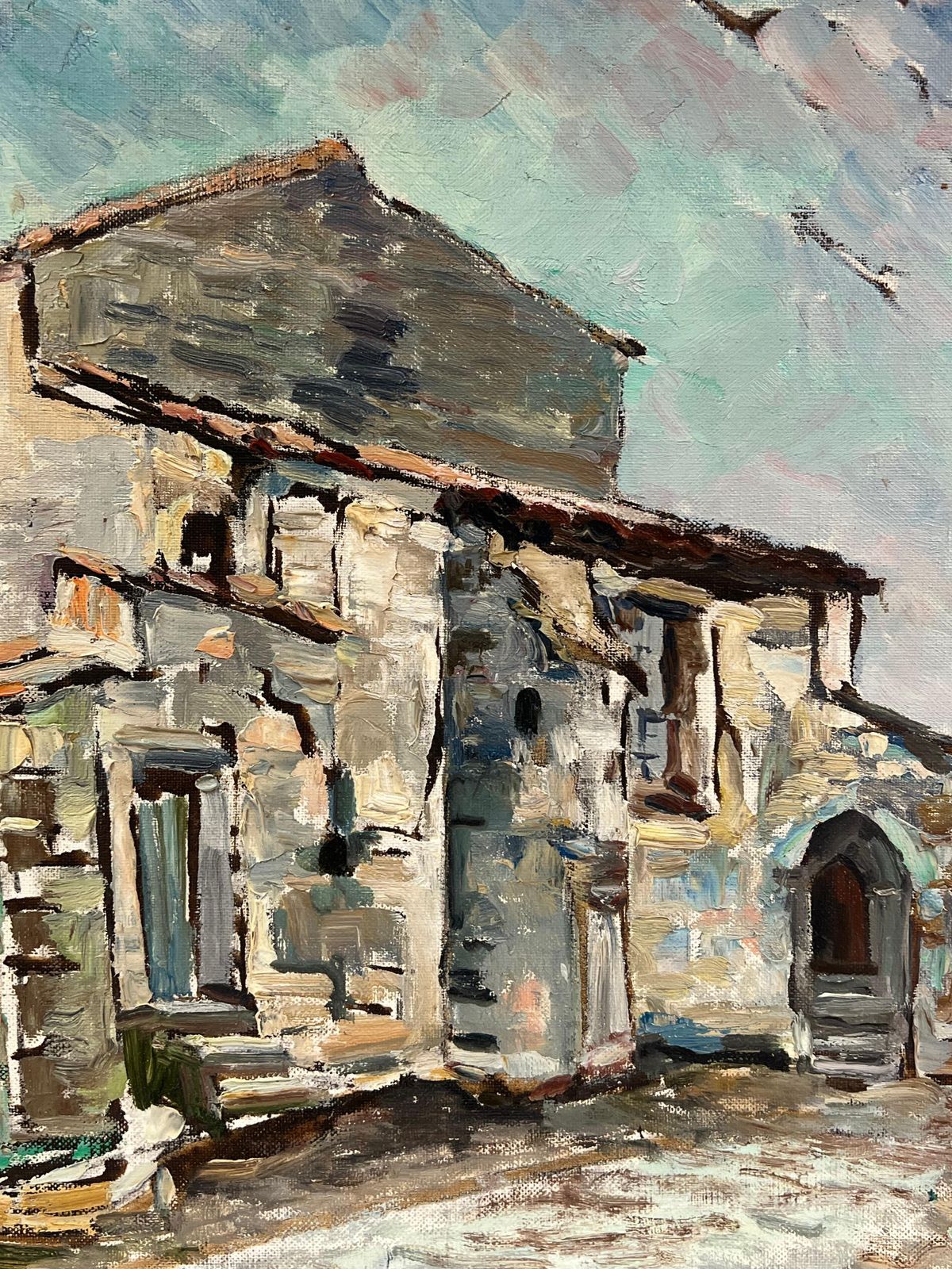 Regine Davidrustic Stone Church With Romanesque Architecture And Towering Arches1950's photo for sale