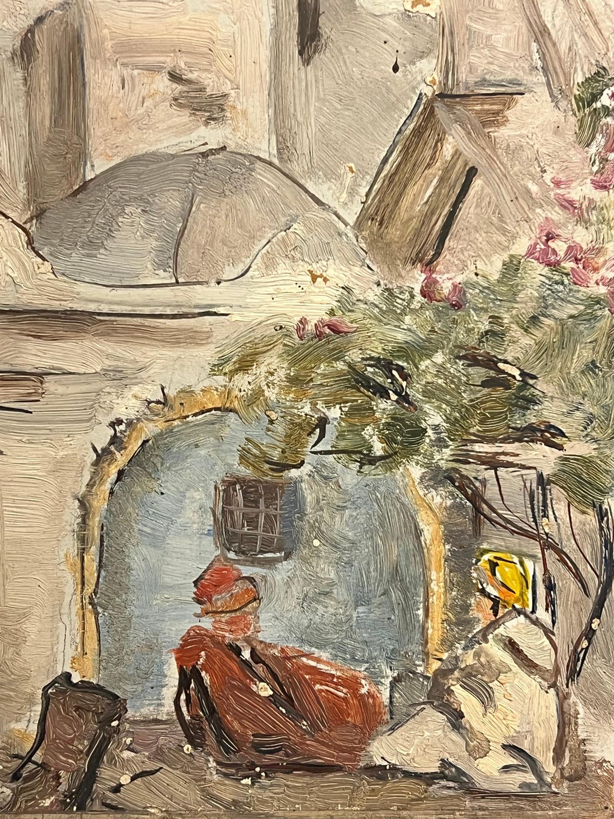 Simone Forgecourtyard Scene With Arched Doorway Rustic Walls And Figures In Traditional Garb19th Century photo Art