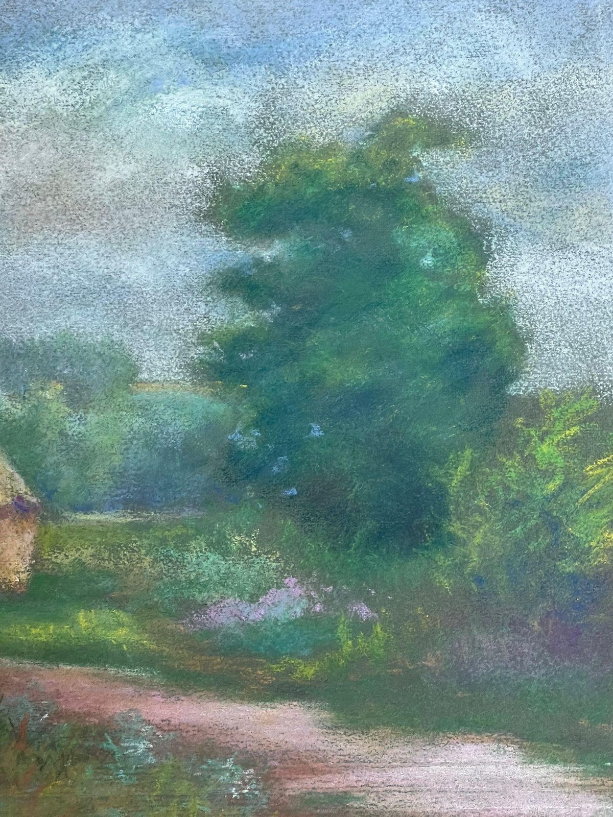 Regine Davidpastoral Landscape With Haystack And Winding Path Tranquil Pastel Painting1947 photo 301.0