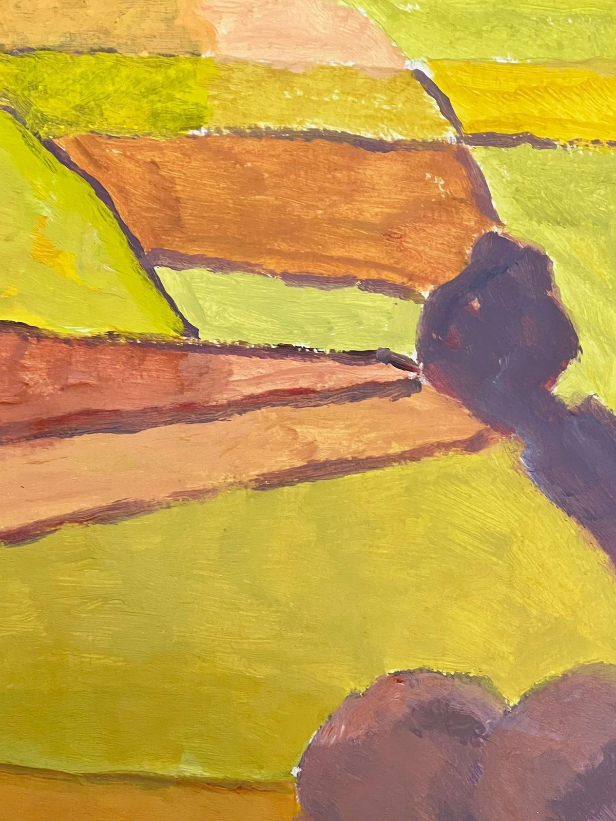 Jill Jacksonabstract Expressionist Landscape In Vibrant Yellow And Earth Tones photo 489.0