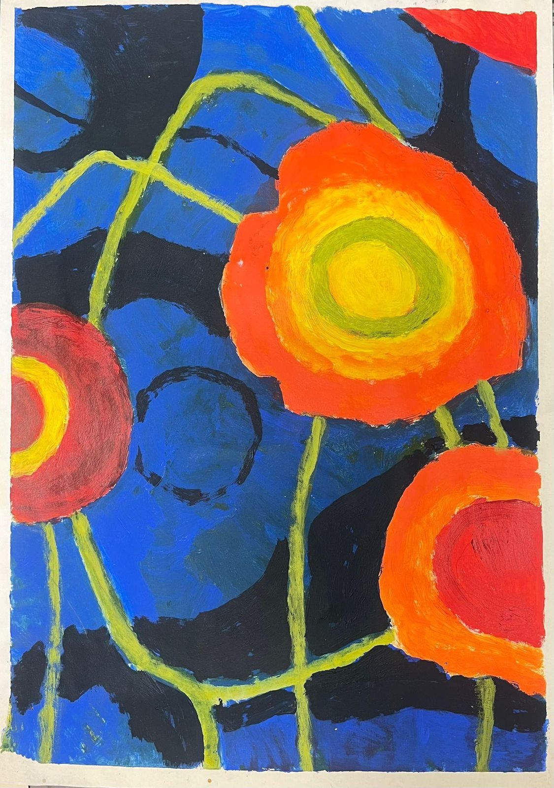 Jill Jacksonbold Abstract Floral Composition With Vibrant Colors On Dark Background photo furniture