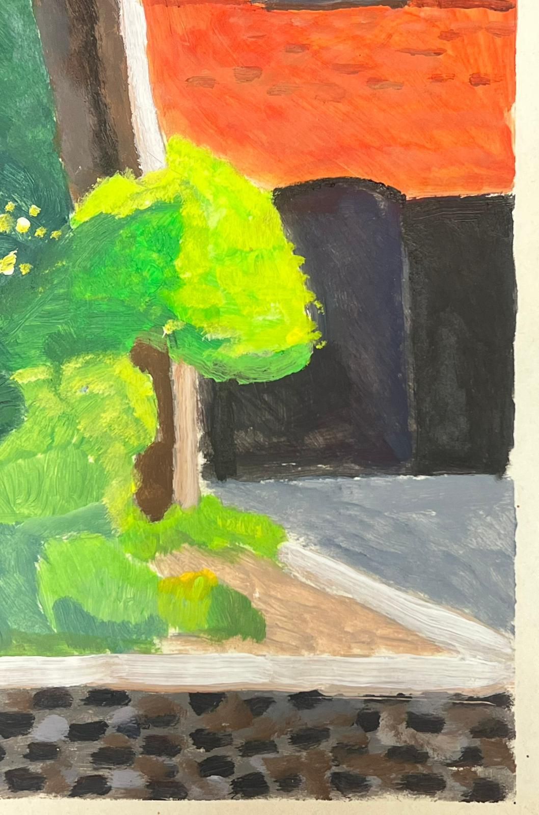 Jill Jacksonbold Landscape Painting With Red Roof And Lush Green Foliage photo 529.0
