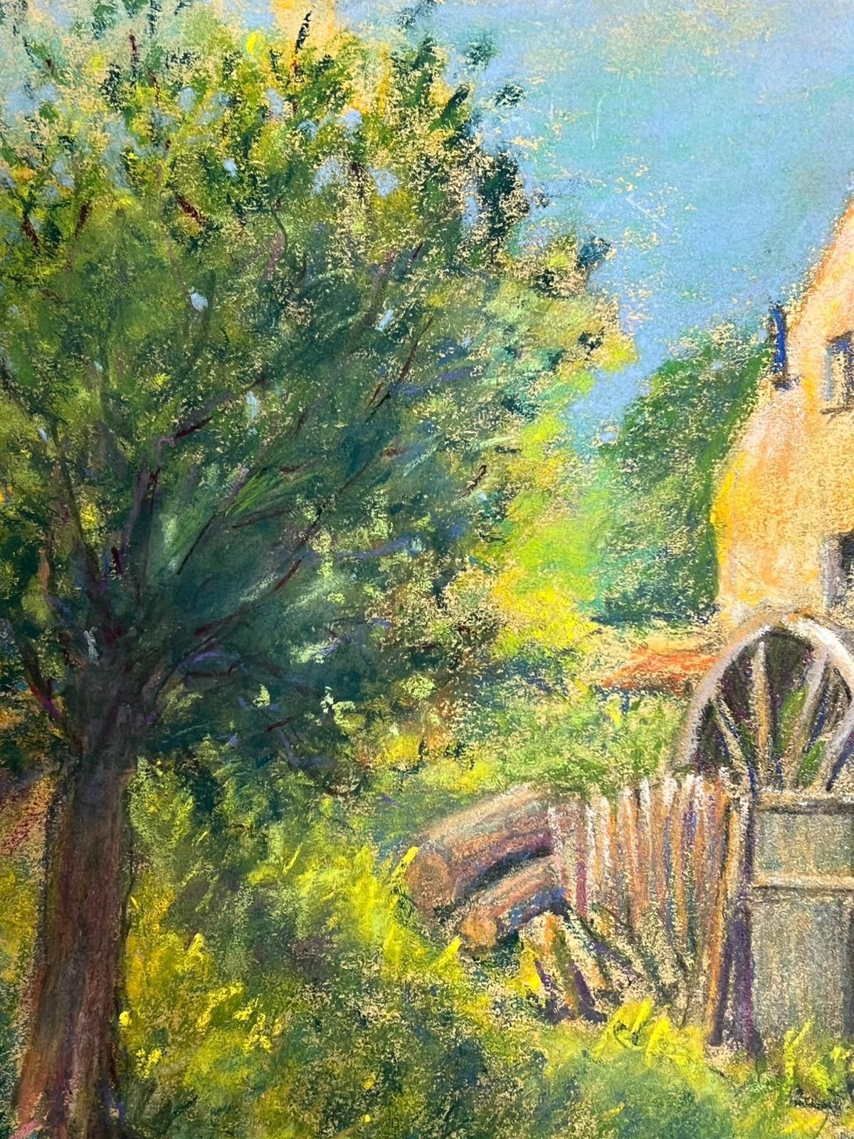 Regine Davidcharming Watermill Scene With Lush Foliage Vibrant Pastel Landscape1947 photo buy