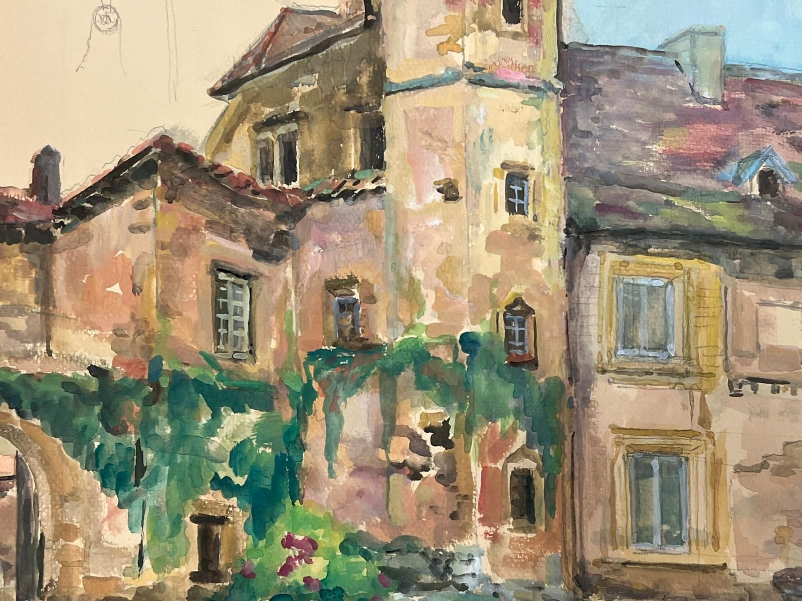 Regine Davidquaint French Chateau Courtyard With Ivy Clad Walls And Stone Well France1950's photo vintage
