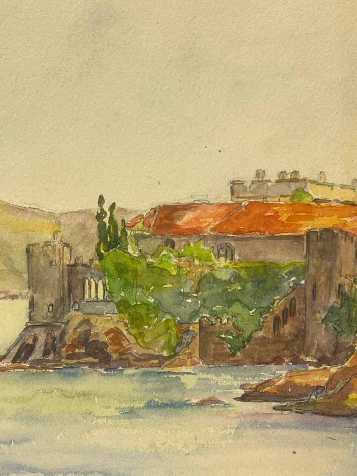 Regine Davidtranquil Coastal Landscape With Seaside Villa And Sailboat Château La Napoule1933 photo furniture
