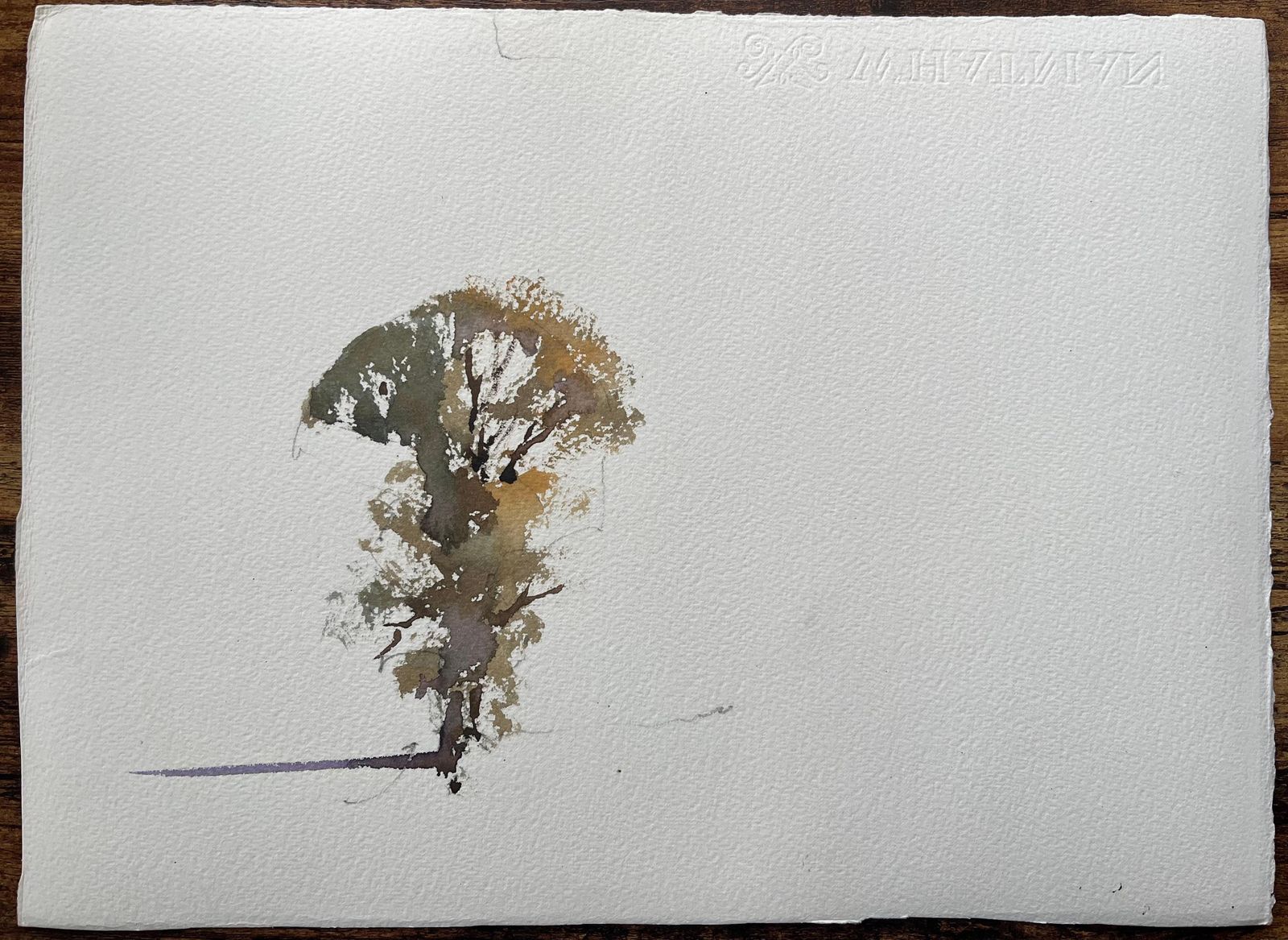 Anthony Averybritish Impressionist Watercolor Of Country Lane With Autumn Trees photo buy
