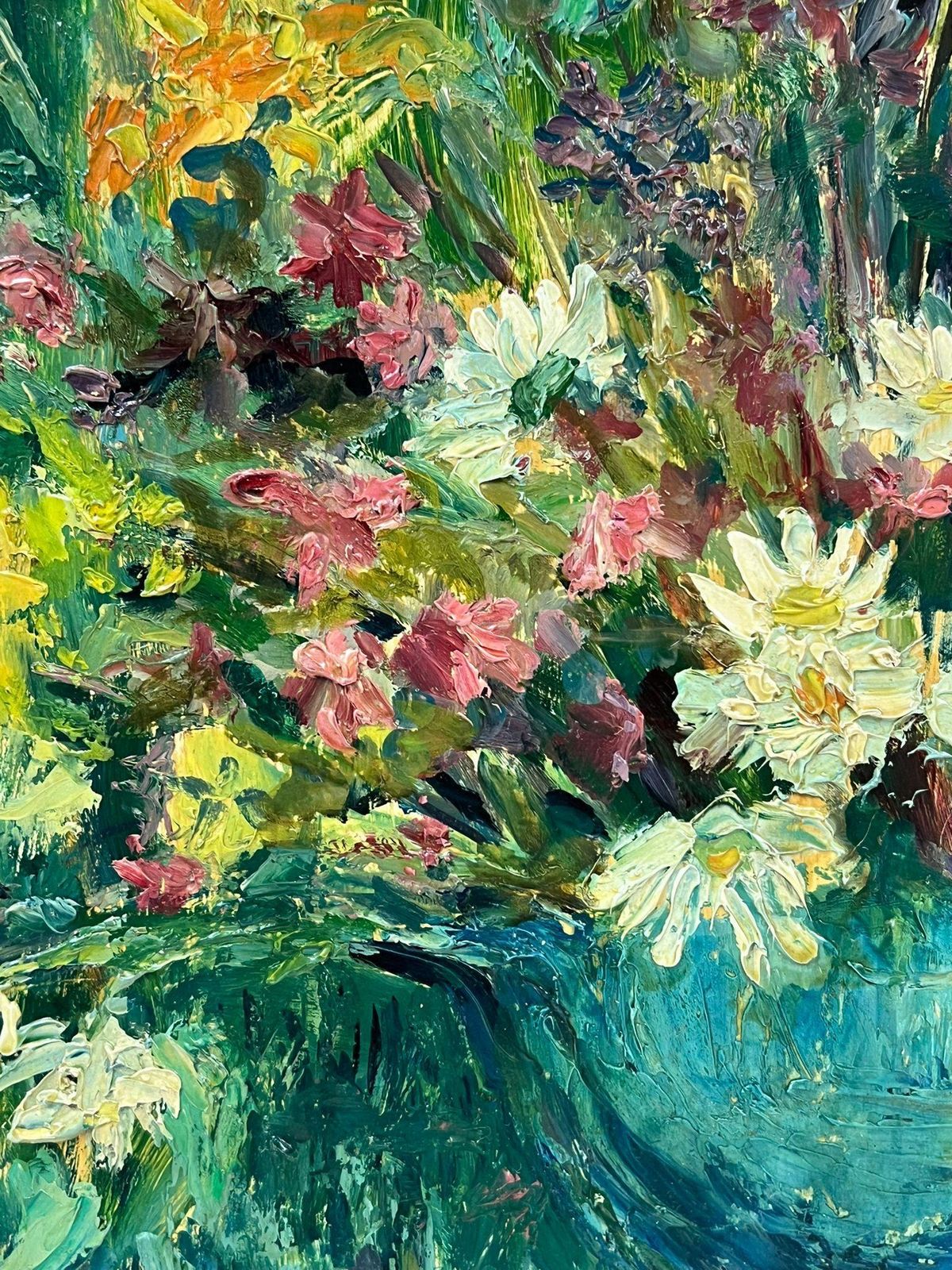 Regine Davidmid 20th Century French Post Impressionist Oil Wild Flowers Picked In Garden1950's photo for sale