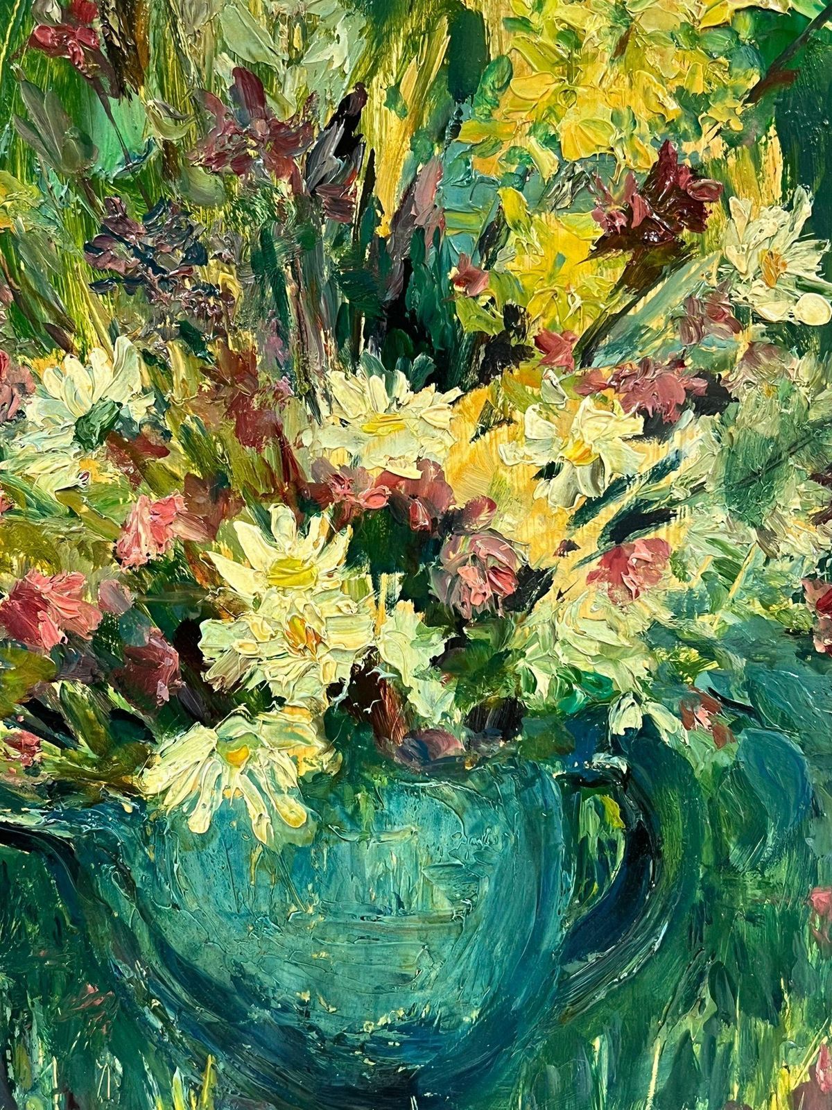 Regine Davidmid 20th Century French Post Impressionist Oil Wild Flowers Picked In Garden1950's photo Art