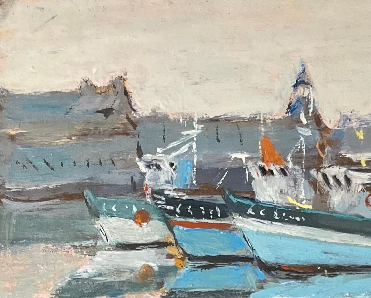 Fanch Lelfrench Impressionist Oil Painting Of Concarneau Harbor In Morning Light1998 photo vinterior