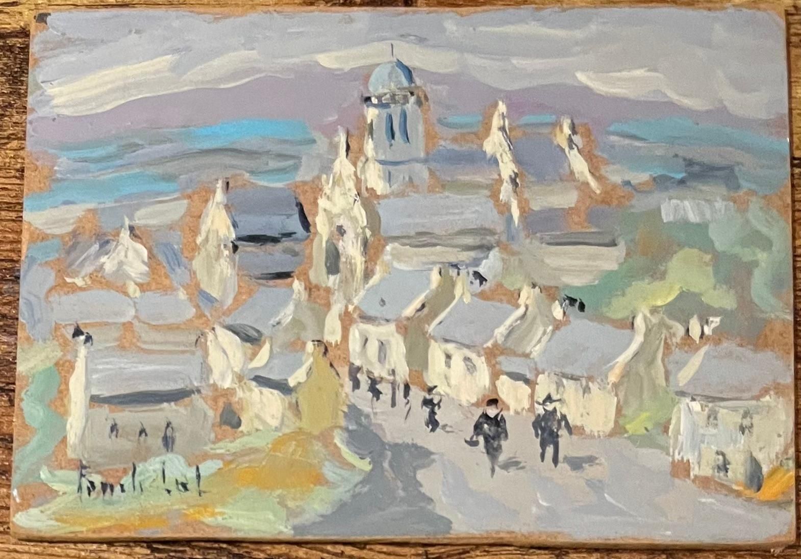 Fanch Lelfrench Impressionist Oil Painting Of A Coastal Village Scene, Vue De Roscoff2000 photo furniture