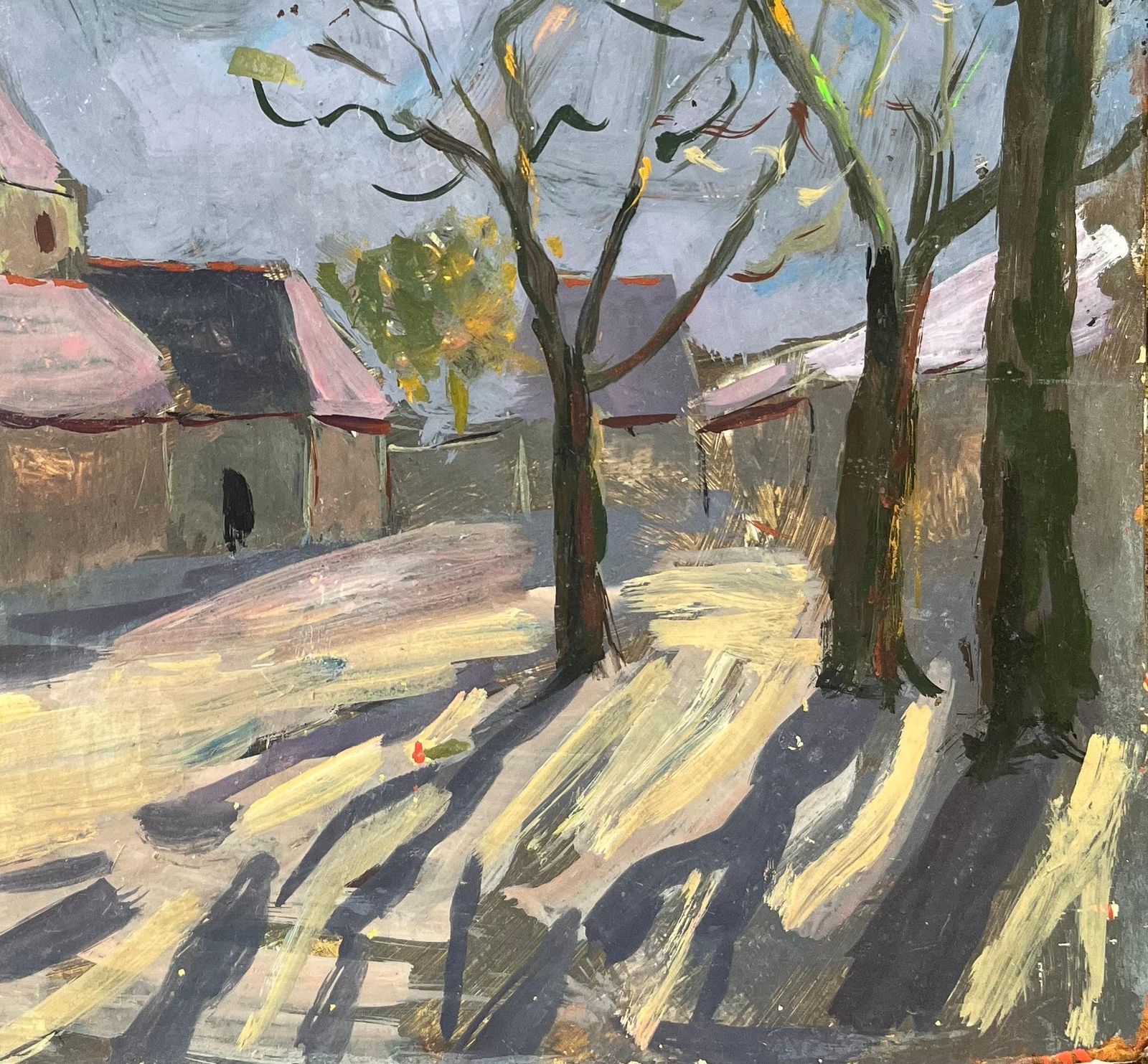Fanch Lelfrench Impressionist Oil Painting Of Eglise De Nohant In Winter1994 photo 576.0