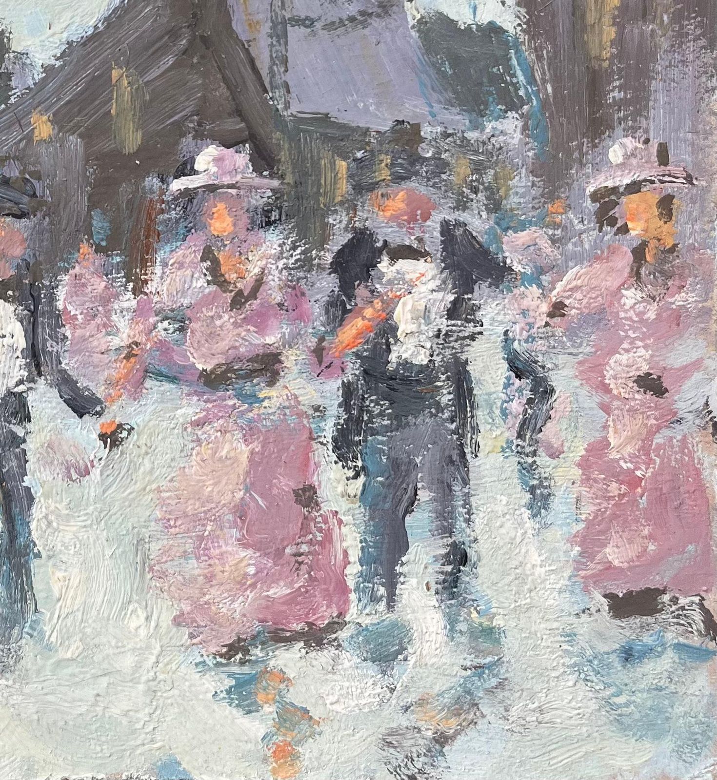 Fanch Lelfrench Impressionist Oil Painting Of A Village Dance Scene1990 photo Art