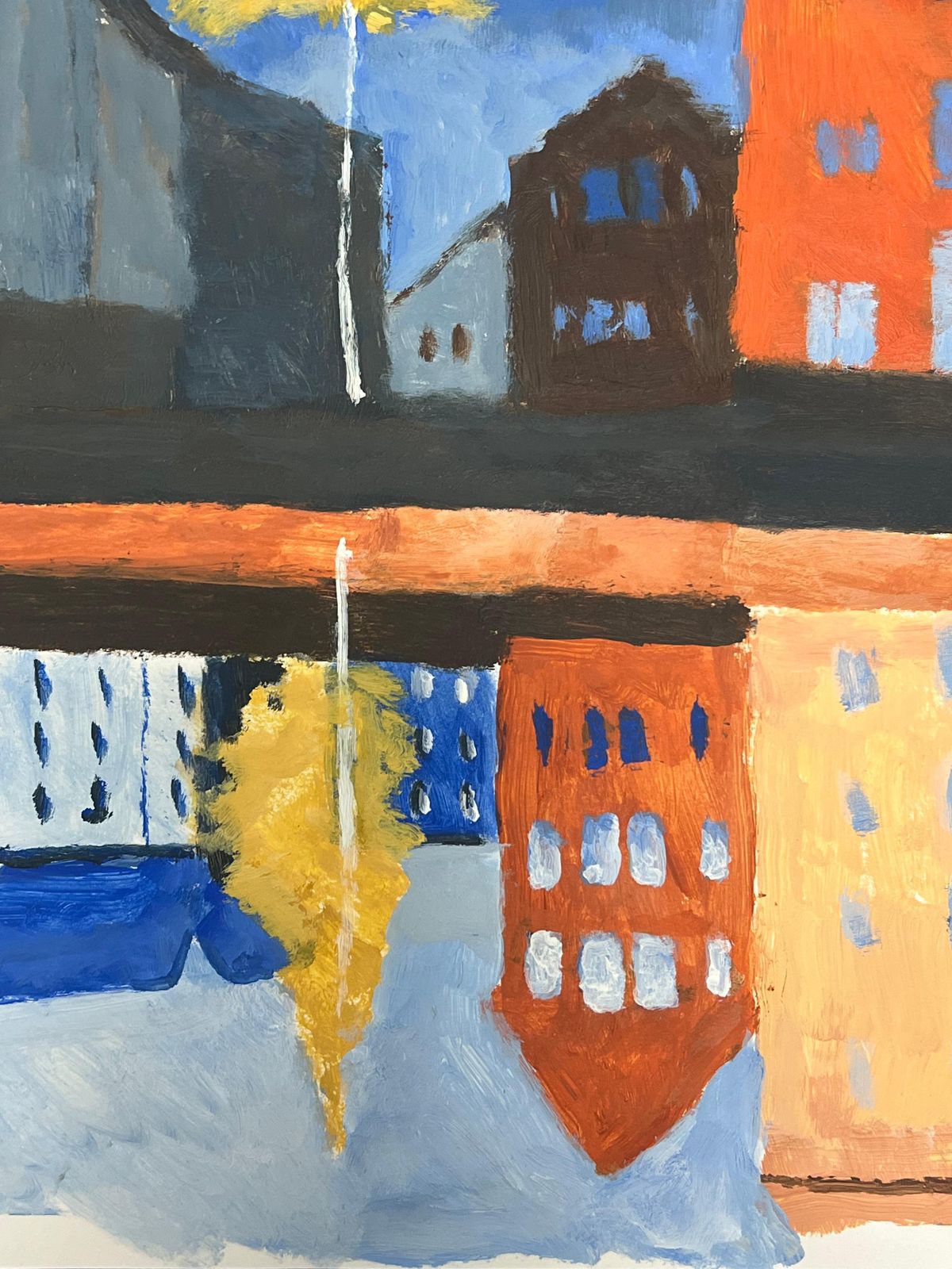 Jill Jacksona Yellow Tree Illuminating The Dark City With Bold Architecture British Oil photo 382.0
