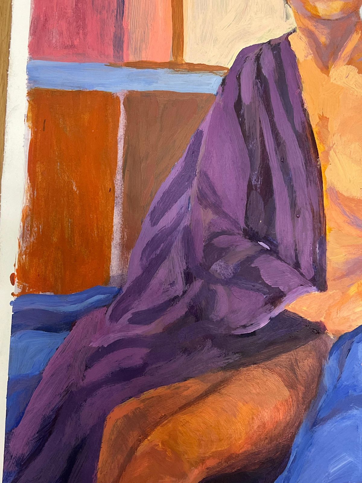 Helen Greenfieldnude Lady In Purple A Study Of Light And Form French Oil Painting photo 809.0