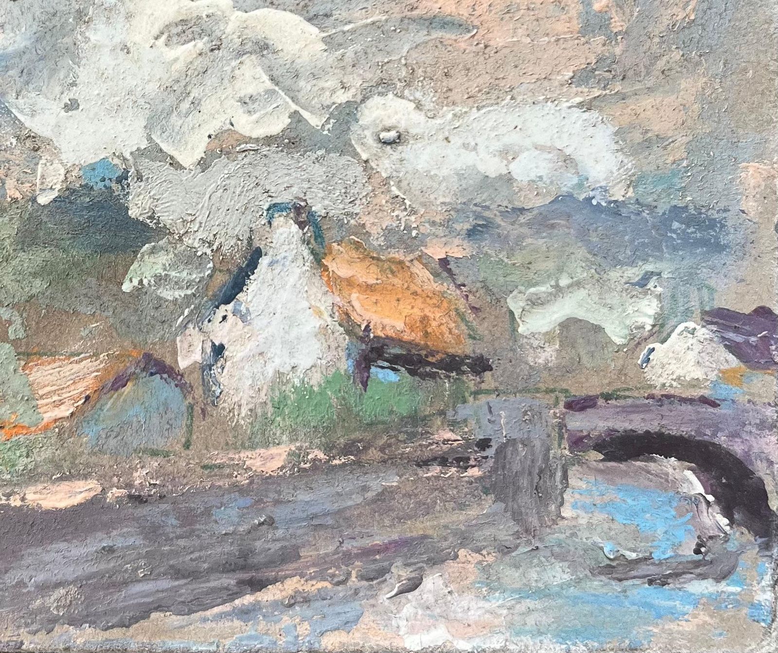 Fanch Lelfrench Impressionist Oil Painting Of A Village Scene With Church Tower20th Century photo Art