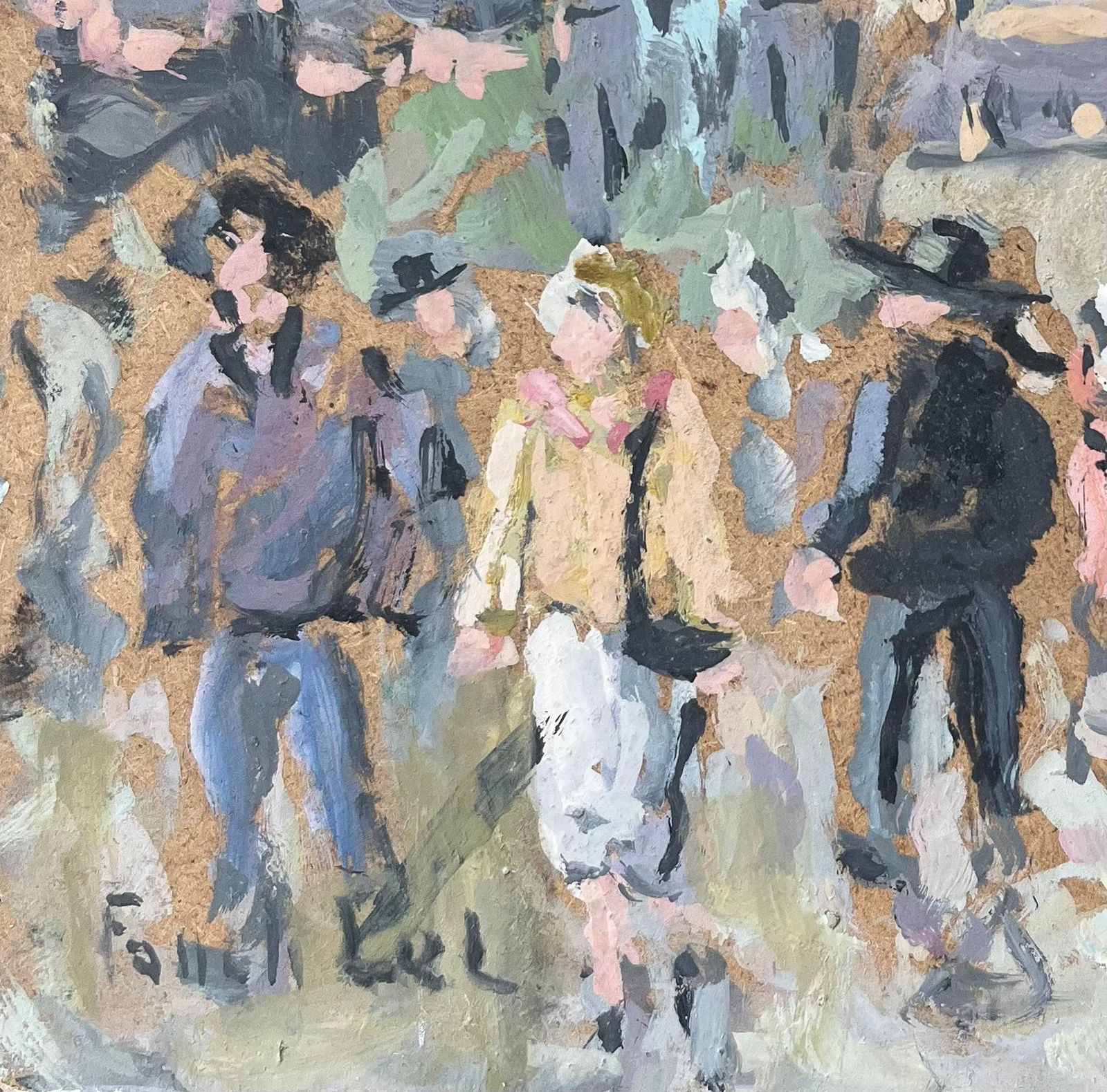 Fanch Lelfrench Impressionist Oil Painting Of A Bustling Scene At The Market In Quimper2004 photo Art