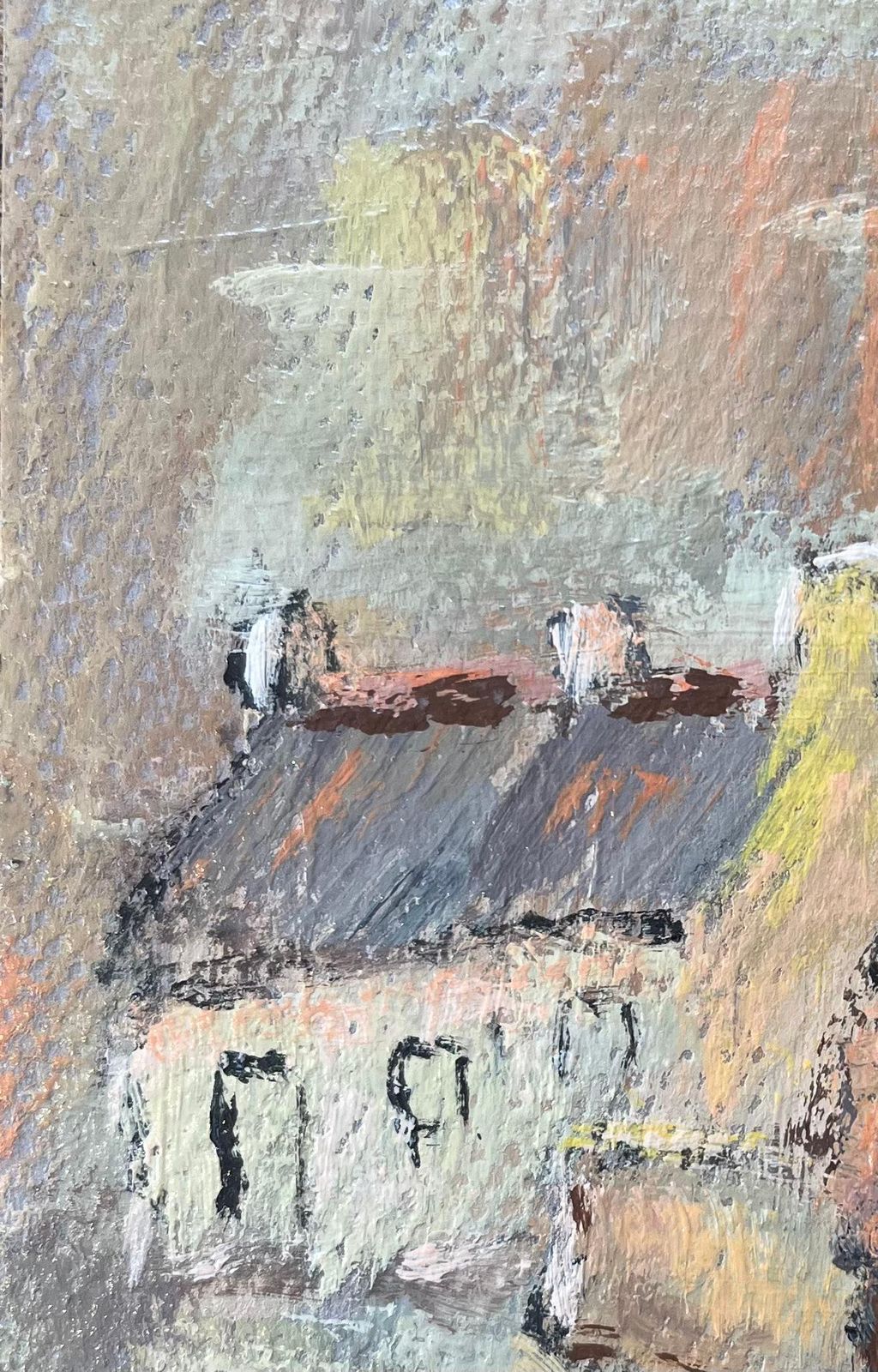 Fanch Lelfrench Impressionist Oil Painting Of A Scene Of Two Figures Along A Quiet Harbor2006 photo 465.0