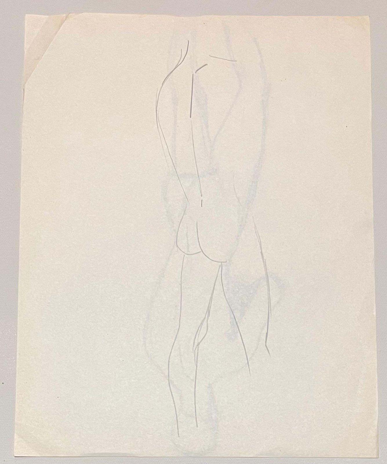 Josine Vignonmid Century French Pencil Study Of A Male Nude1950's photo 280.0