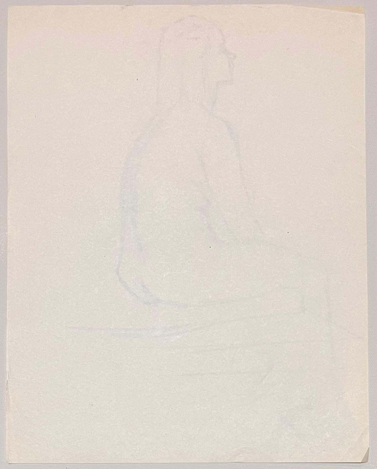 Josine Vignonmid Century French Pencil Profile Study Of A Seated Female Nude1950's photo 178.0