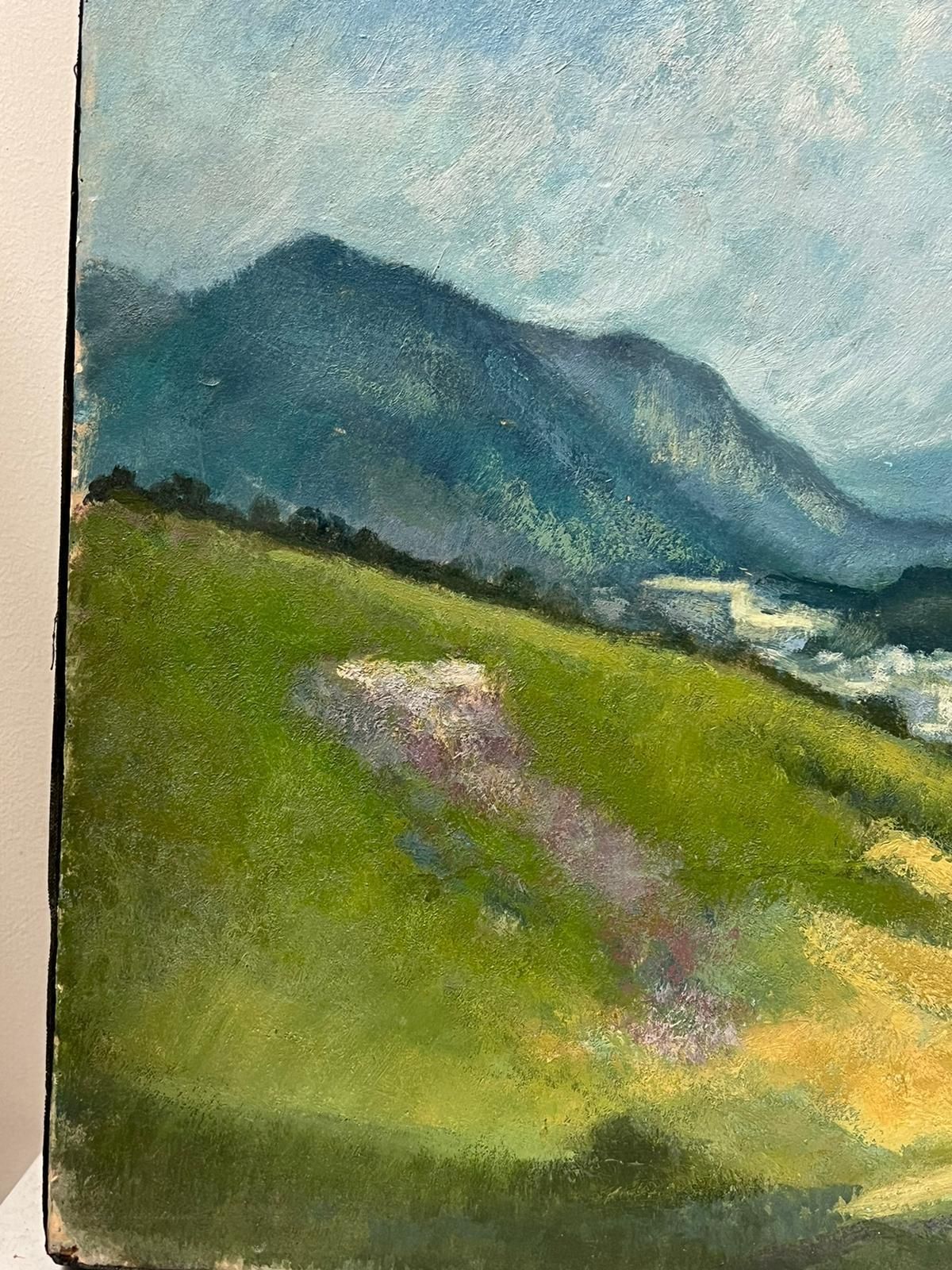 Jacob Markiel20th Century French Modernist Oil Manosque Provence Windswept Landscape Fields photo vinterior