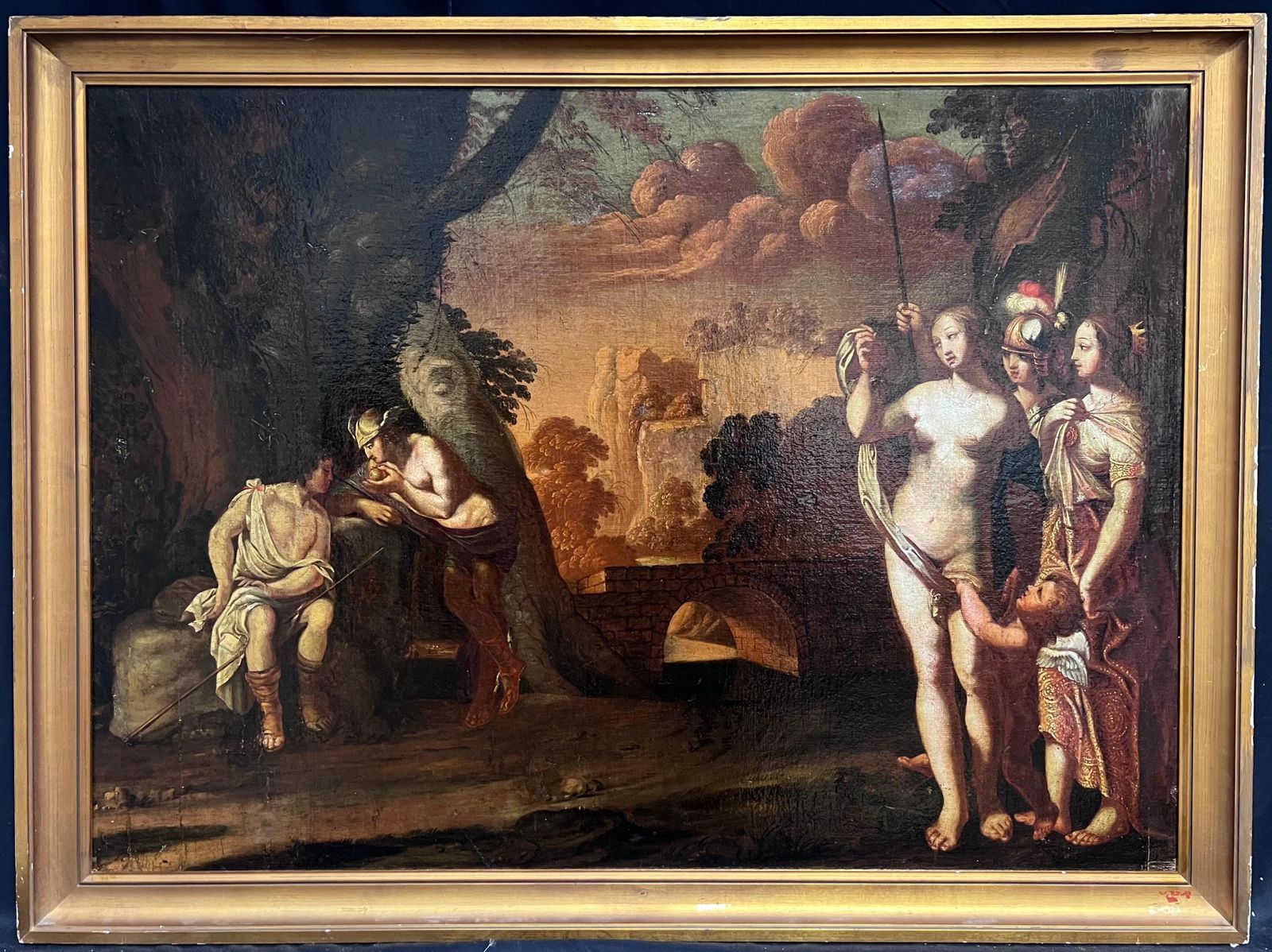 Fontainebleau Schoollarge 16th Century Old Master Oil Painting The Judgement Of Paris Mythological1580 photo furniture