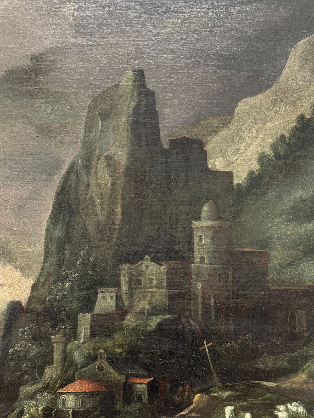 Art Huge 1600's Flemish Old Master Oil Painting Tobias & The Angel Baroque Landscape1600 photo