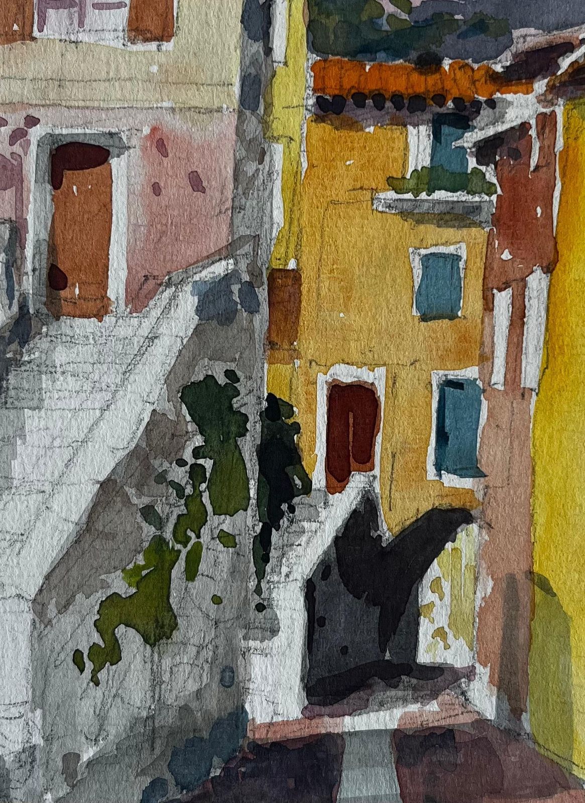 Pierre Neveugorbio Provence Village Steps Colourful Houses Hilltop Street Scene Landscape photo vinterior
