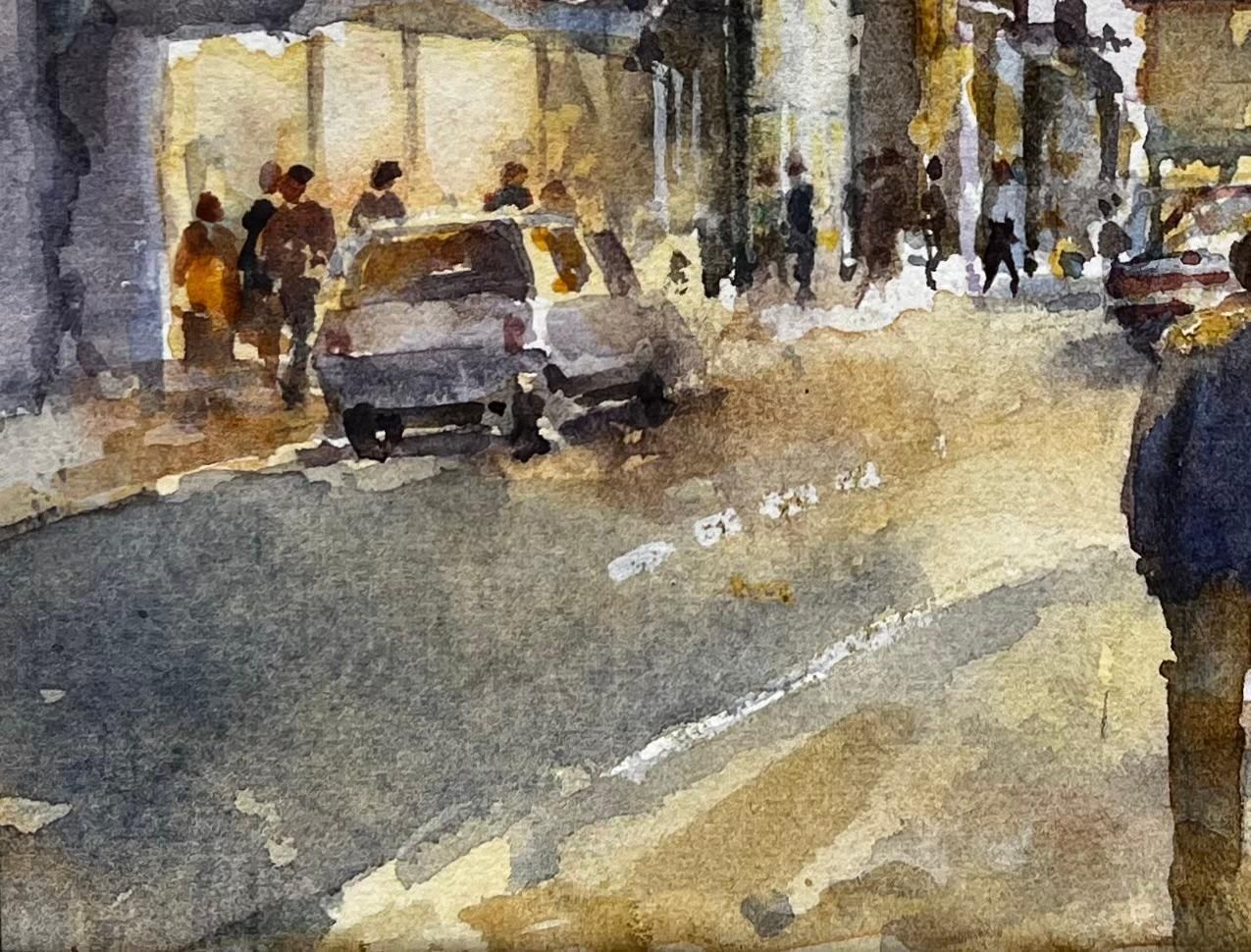 Anthony Herbertevening Scene On Southwold High Street Original British Townscape Watercolour photo buy